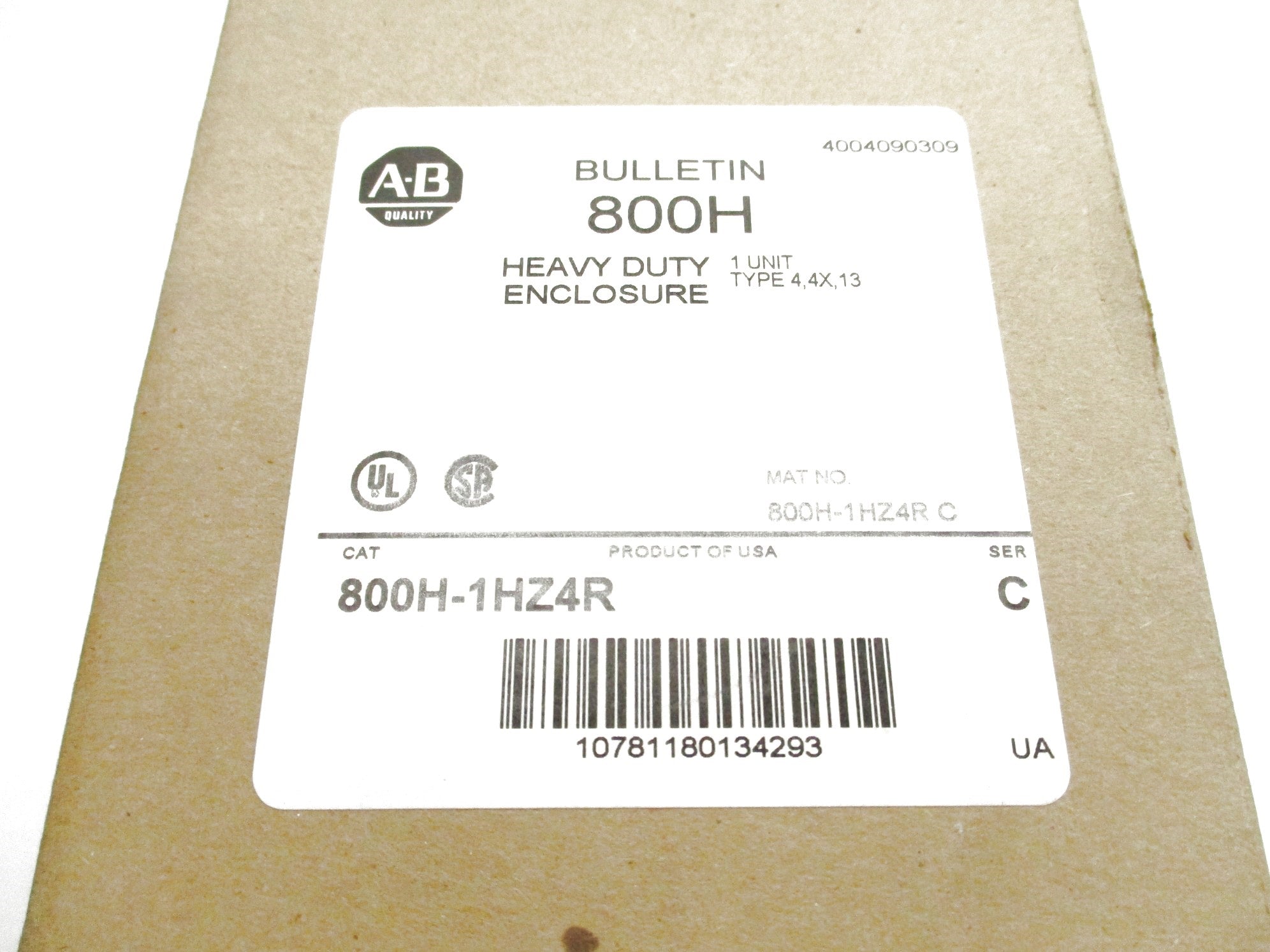 ALLEN BRADLEY 800H-1HZ4R SER. C (BR/WH) NSMP