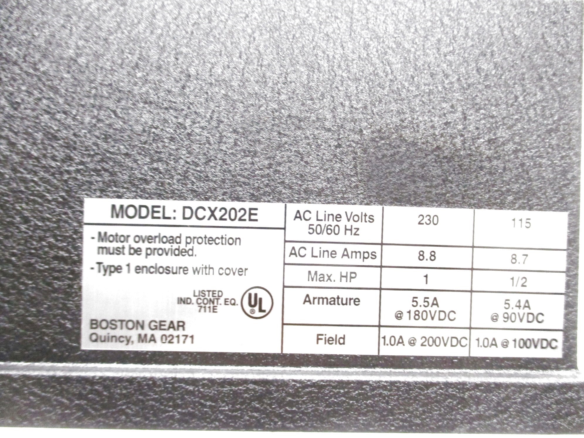 BOSTON GEAR DCX202E UNMP