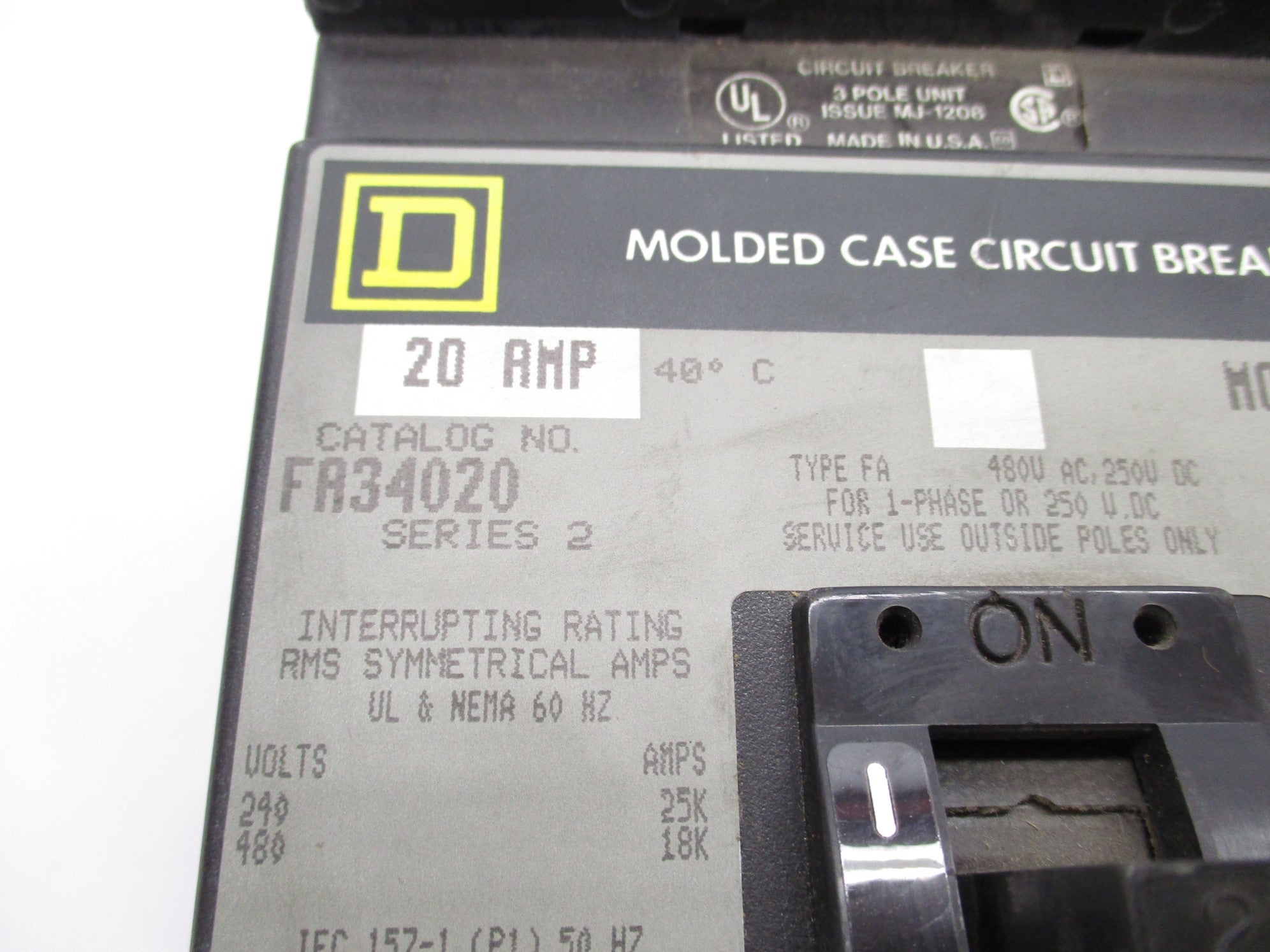 SQUARE D FA34020 SER. 2 20A 480V (GREY) NSMP