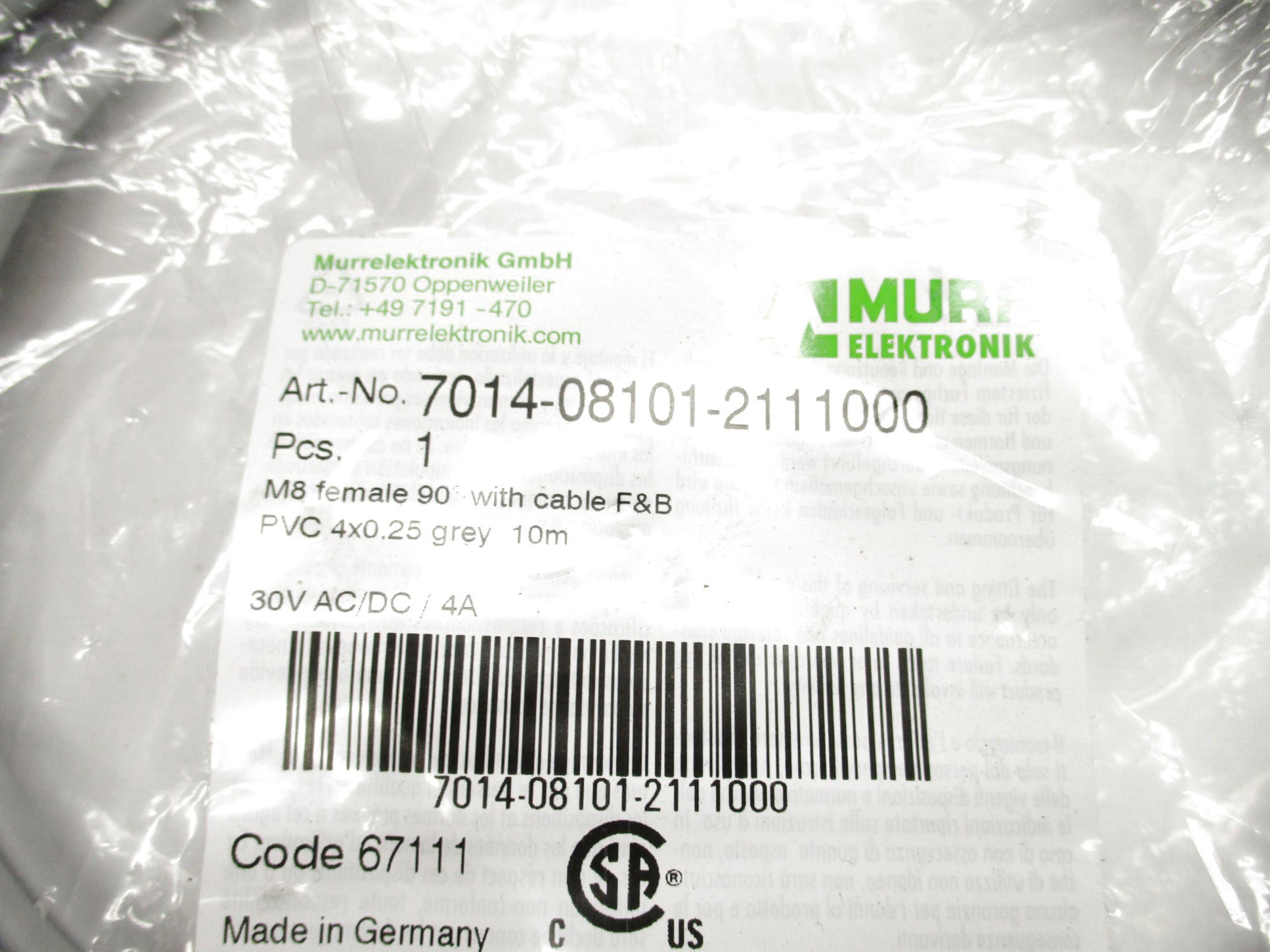 MURR ELEKTRONIK 7014-08101-2111000 NSMP