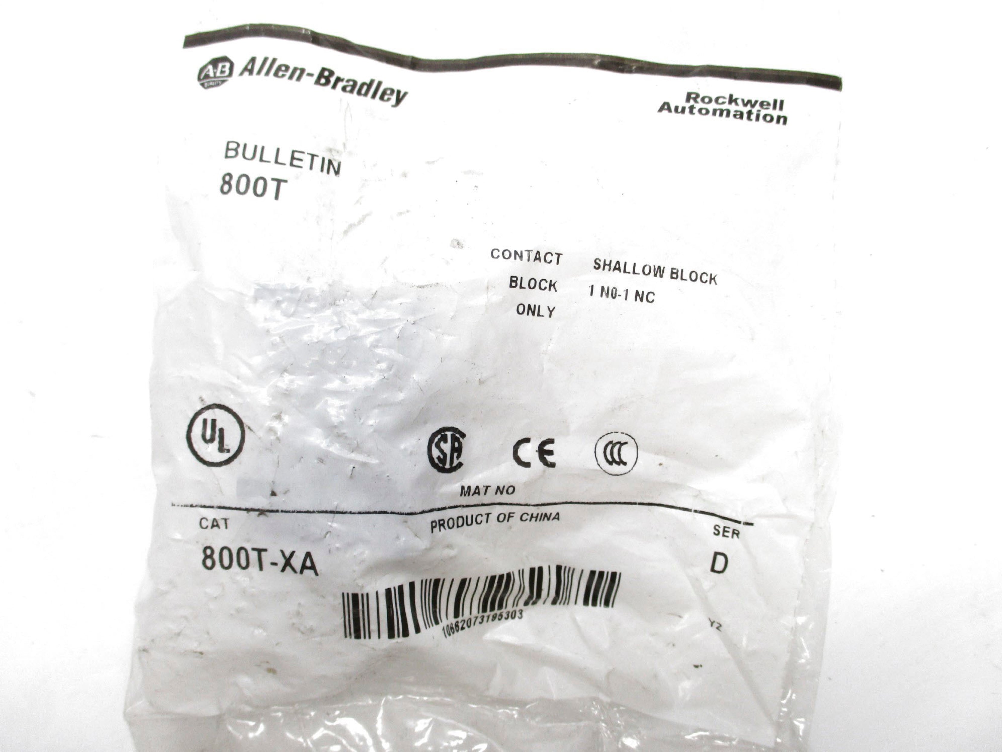 ALLEN BRADLEY 800T-XA SER. D NSMP