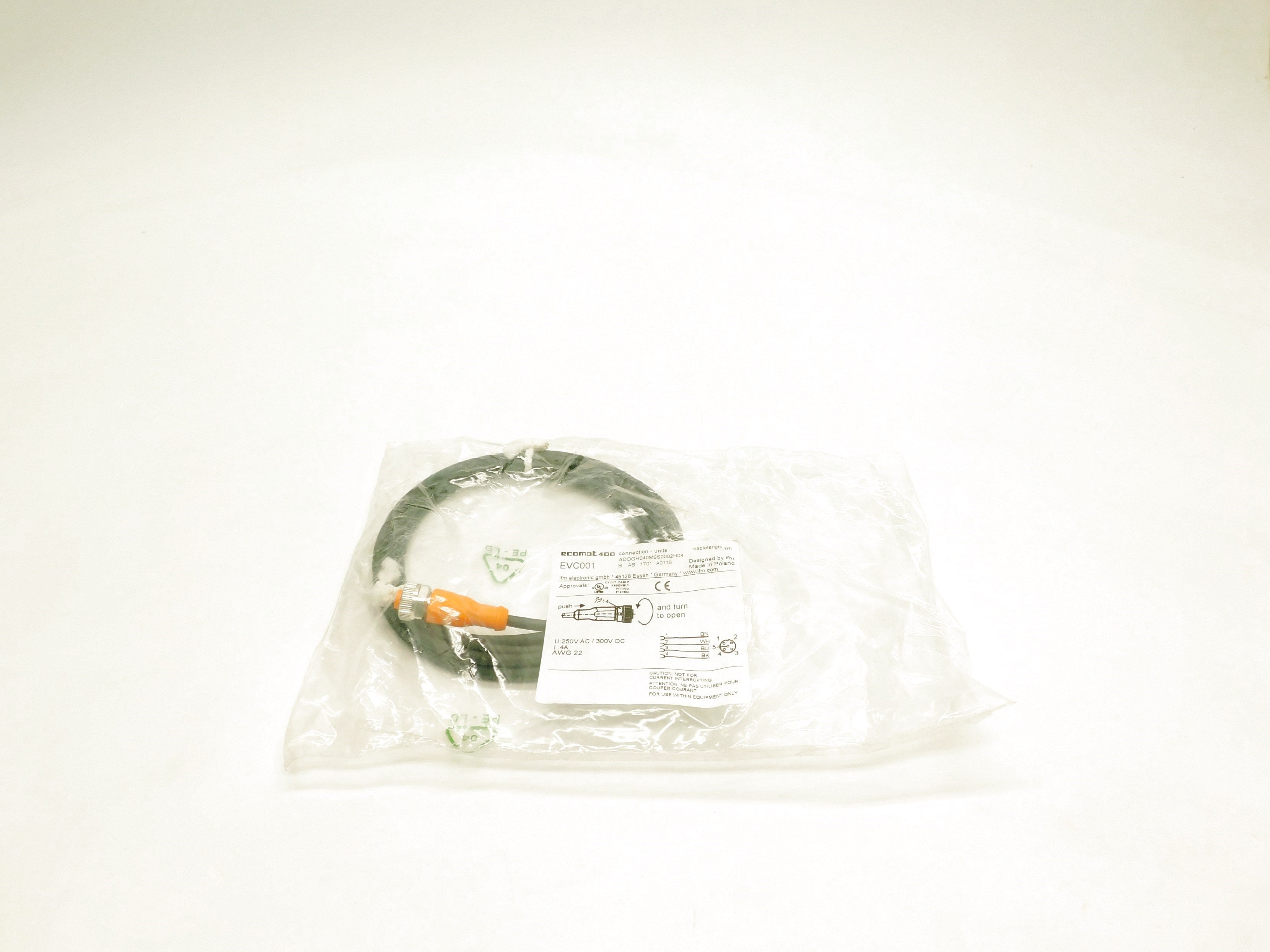 IFM EFECTOR ADOGH040MSS0002H04 EVC001 300VDC 4A 2M NSMP