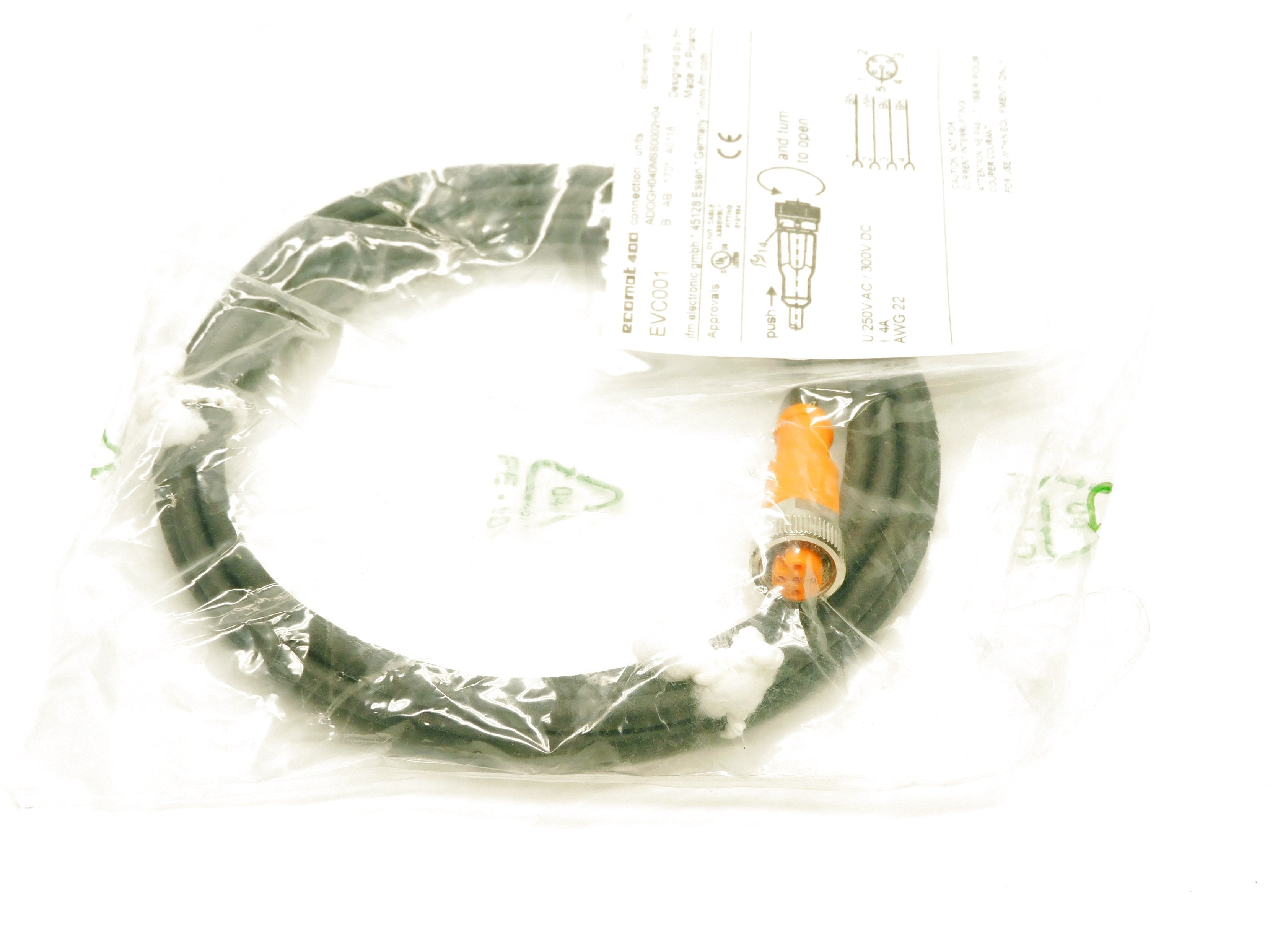 IFM EFECTOR ADOGH040MSS0002H04 EVC001 300VDC 4A 2M NSMP