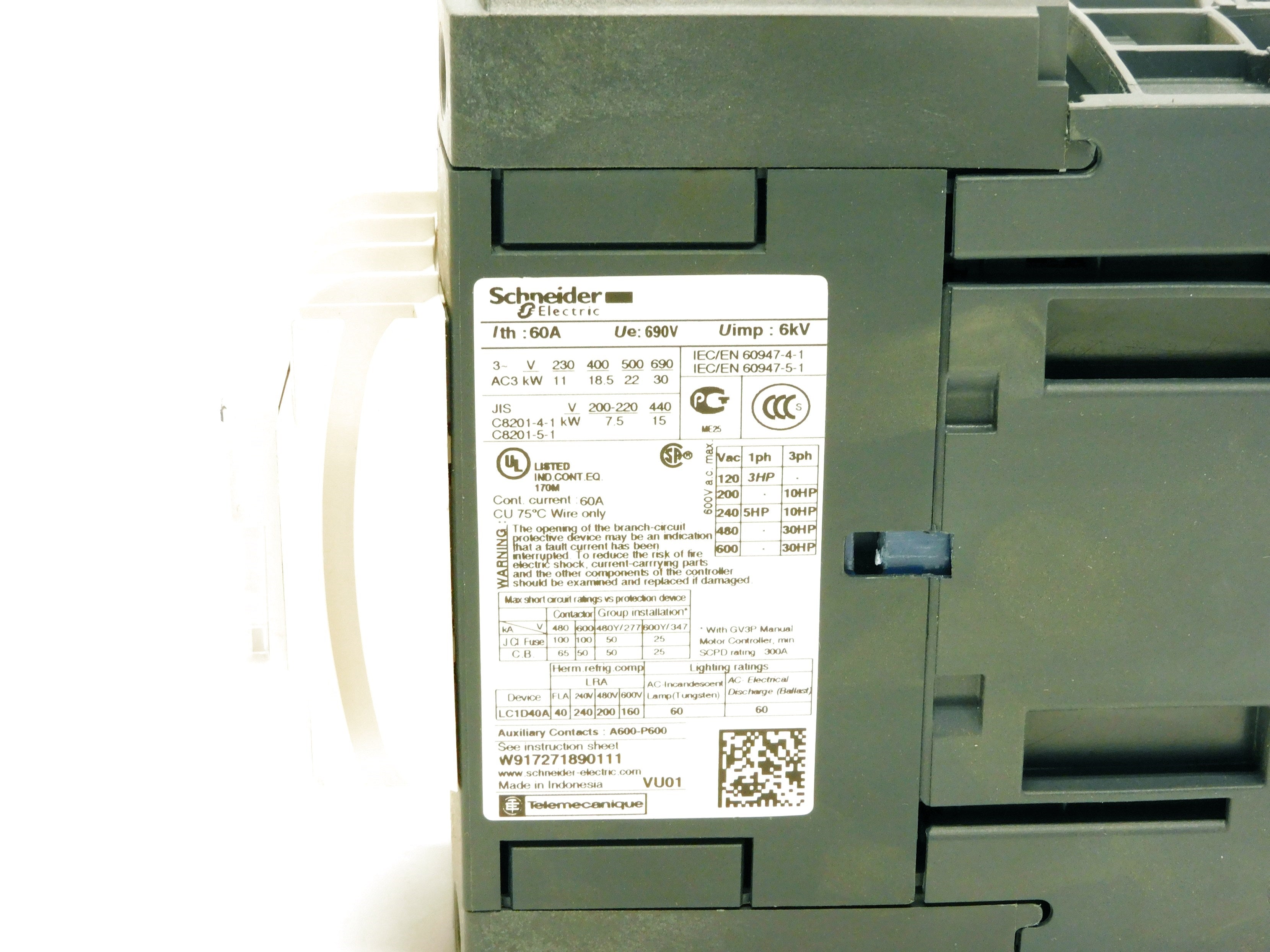 SCHNEIDER LC1D40AB7 24V NSNP