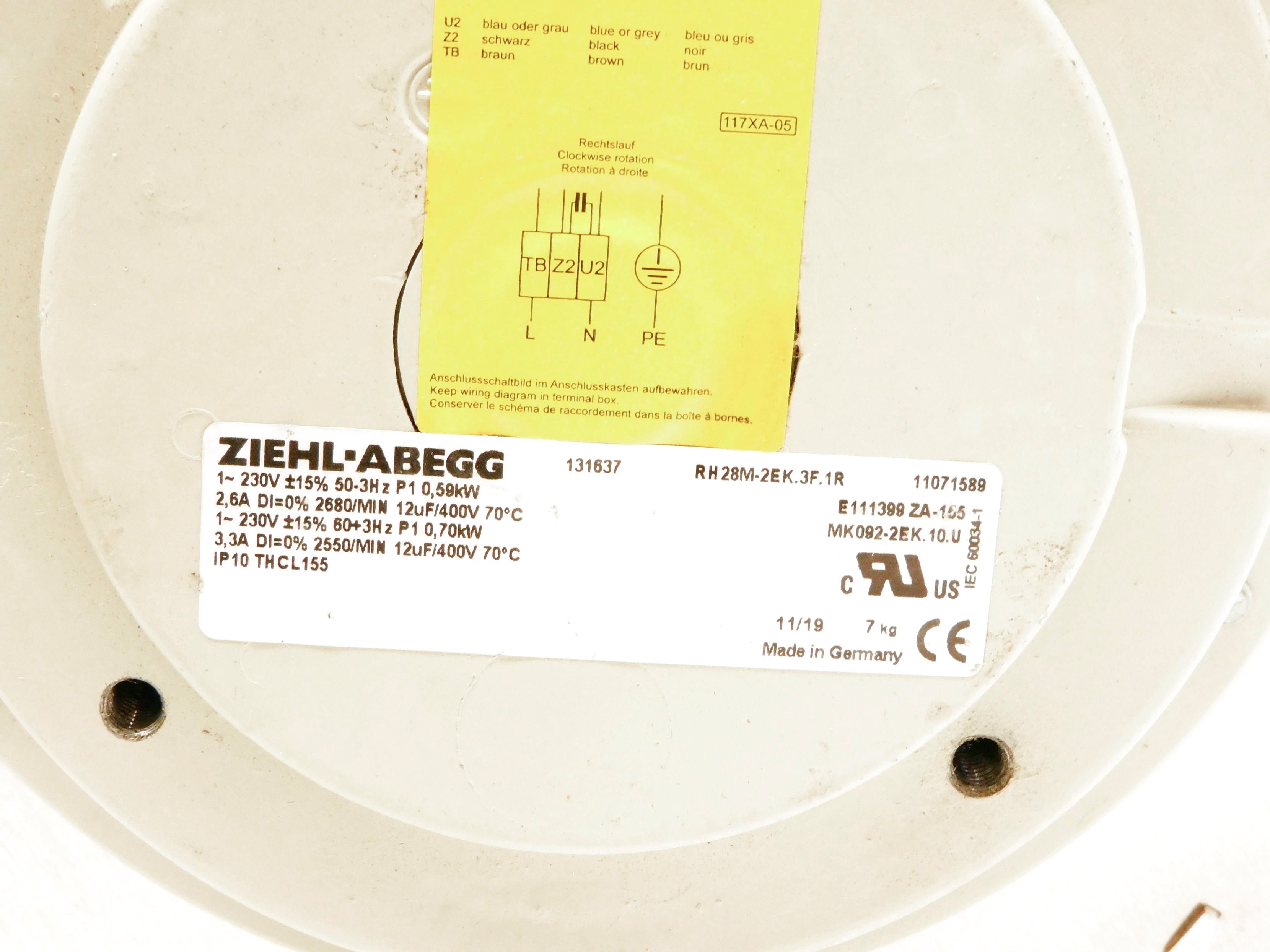 ZIEHL-ABEGG RH28M-2EK.3F.1R UNMP