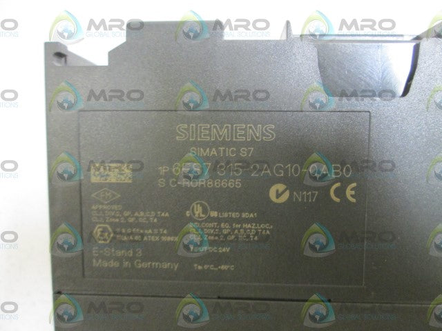 SIEMENS 6ES7 315-2AG10-0AB0 CPU MODULE *NEW NO BOX*