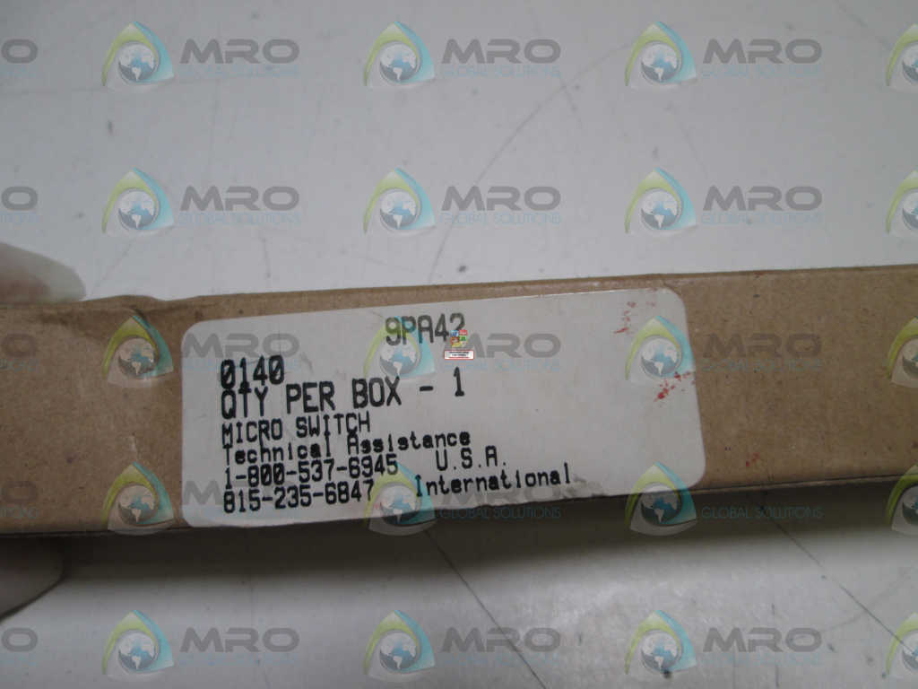 MICROSWITCH ACTUATOR (MISSING O-RING) 9PA42 *NEW IN BOX*