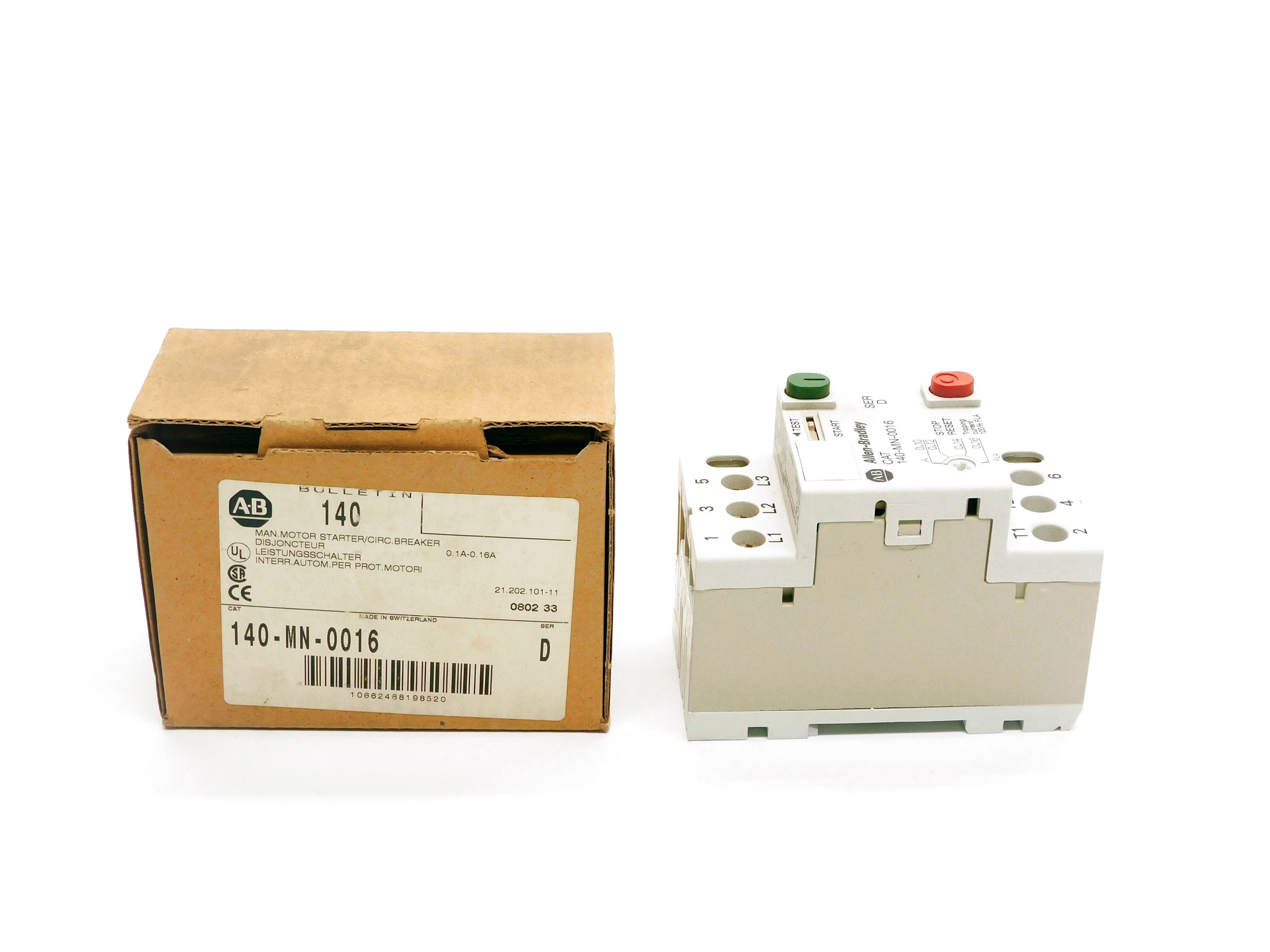 ALLEN BRADLEY 140-MN-0016 SER. D 0.1-0.16A 690V NSMP
