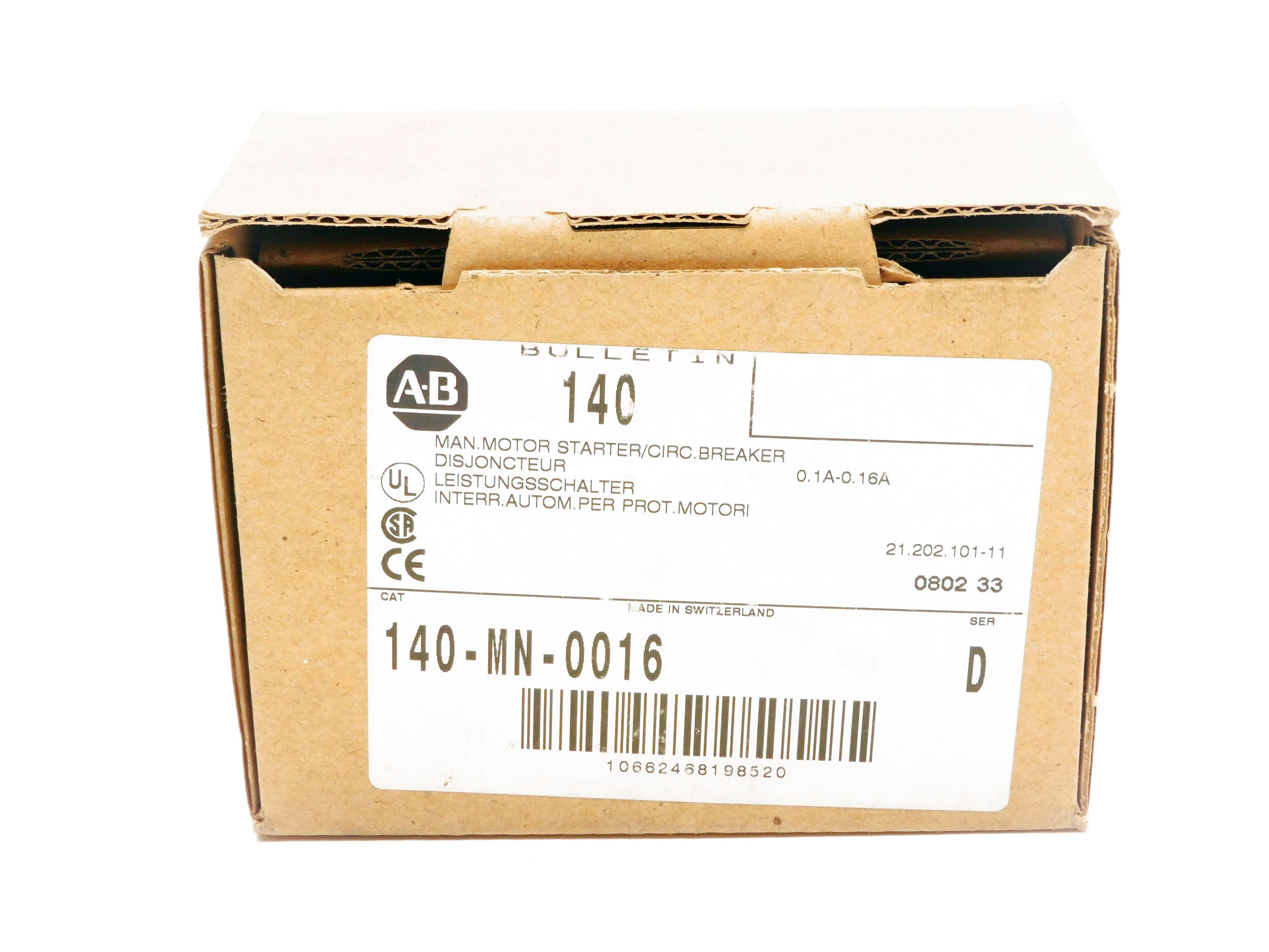 ALLEN BRADLEY 140-MN-0016 SER. D 0.1-0.16A 690V NSMP
