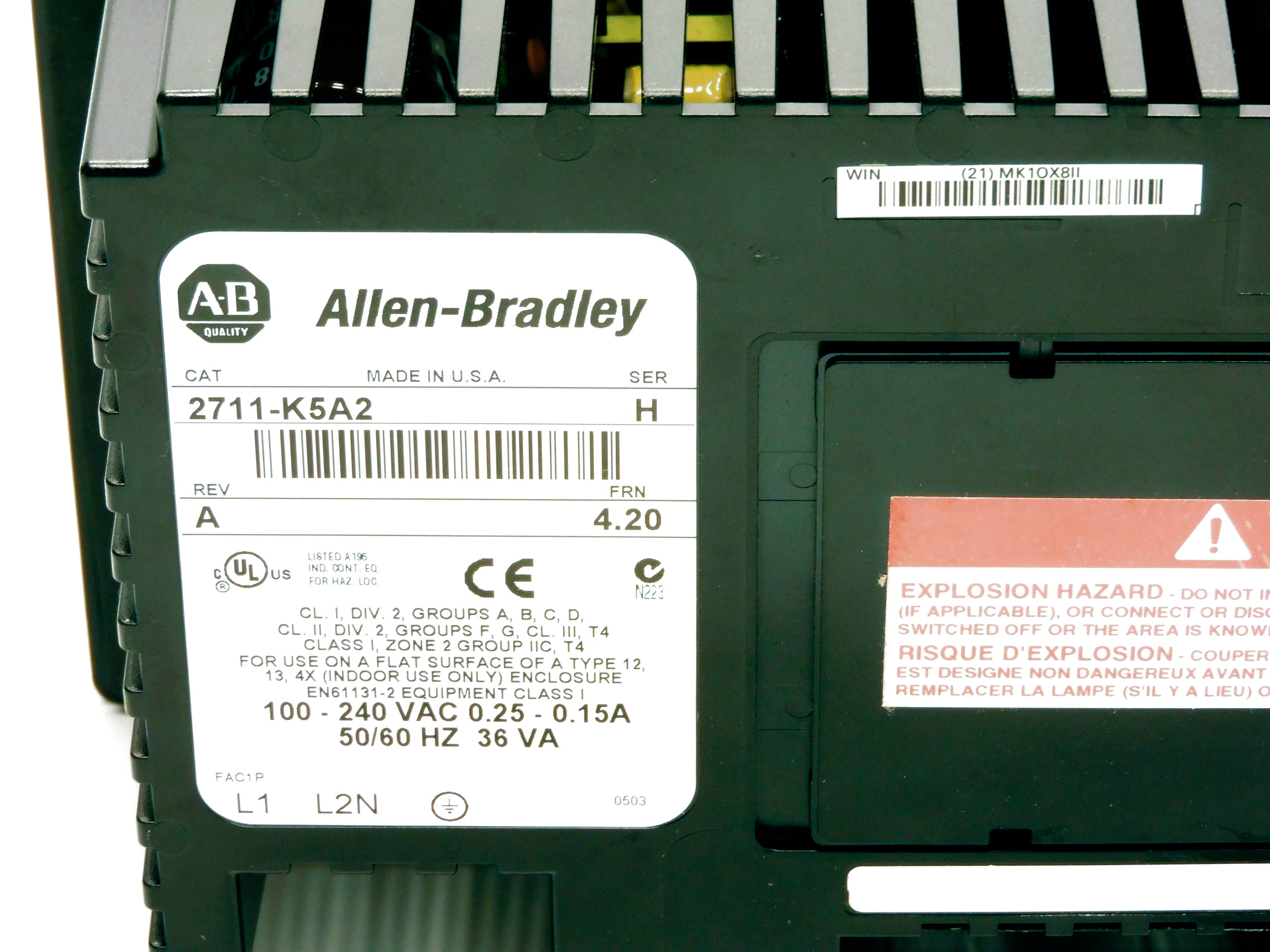 ALLEN BRADLEY 2711-K5A2 SER. H F/W 4.20 UNMP