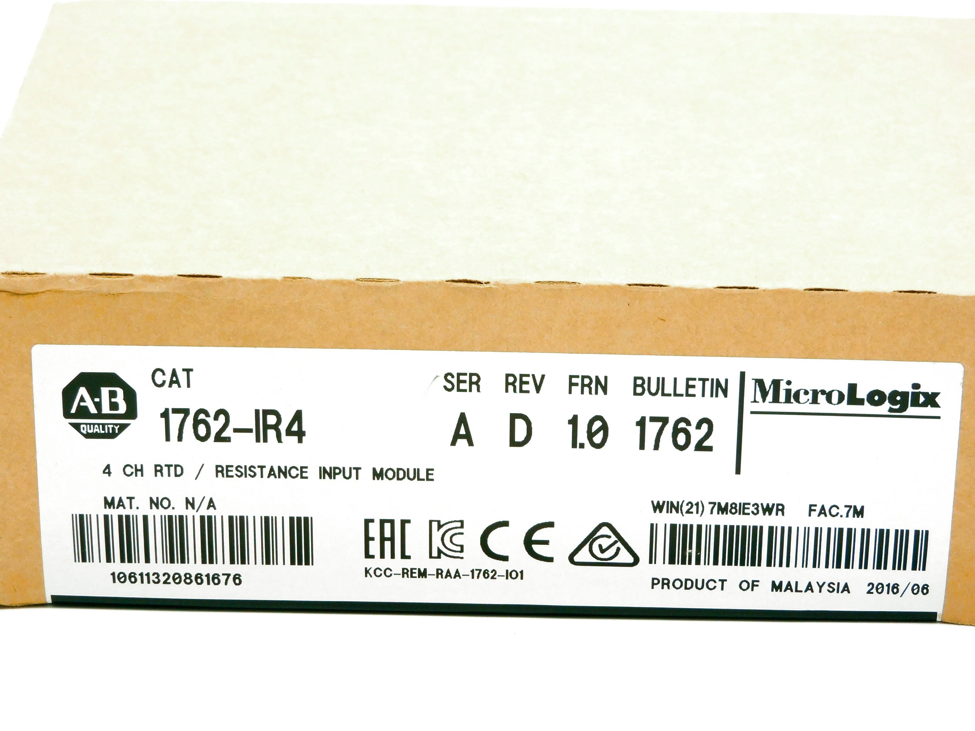 ALLEN BRADLEY 1762-IR4 SER. A F/W 1.0 DATE: 2016 NSFS