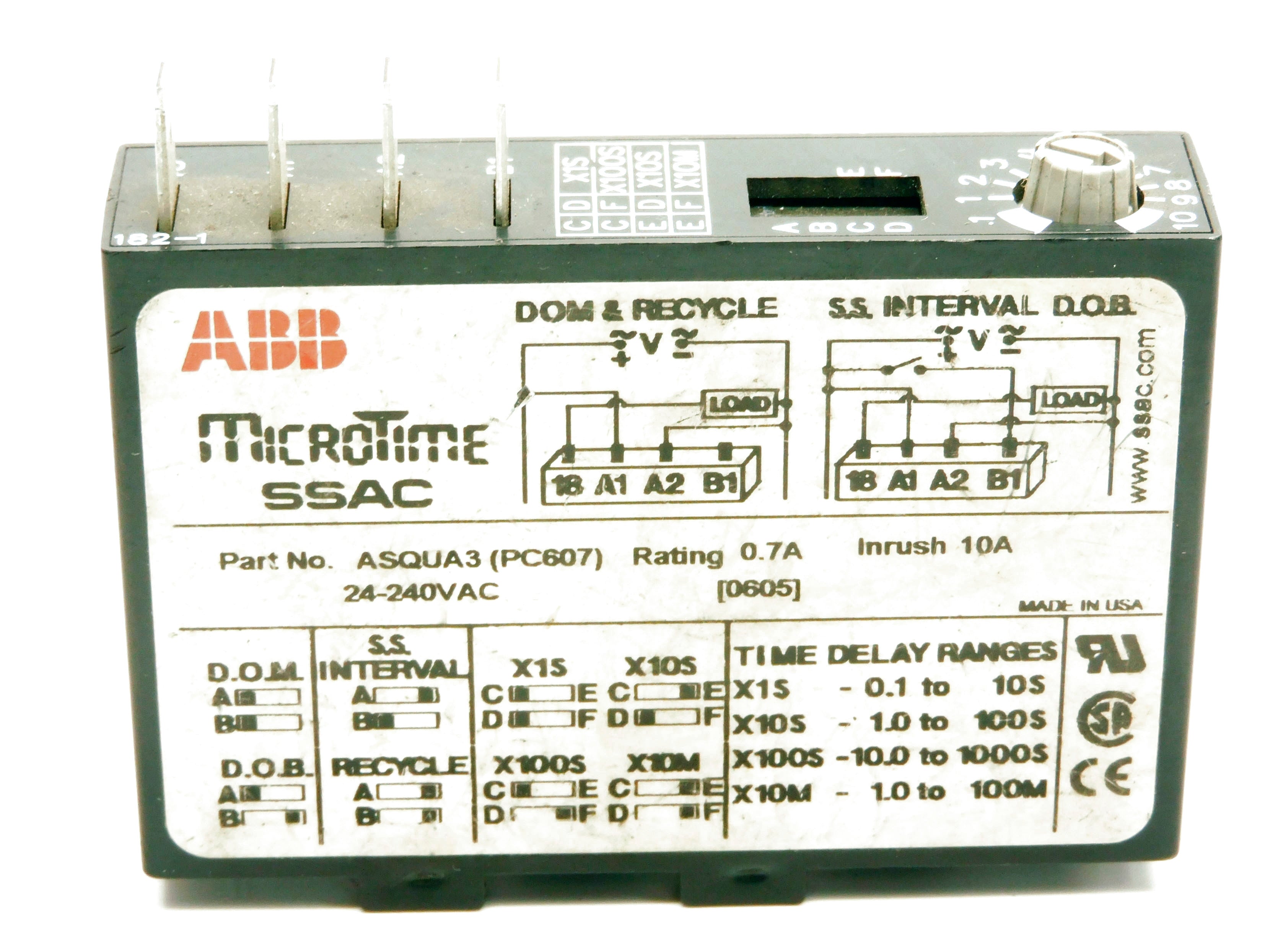 ABB ASQUA3(PC607) 24-240VAC 10A UNMP