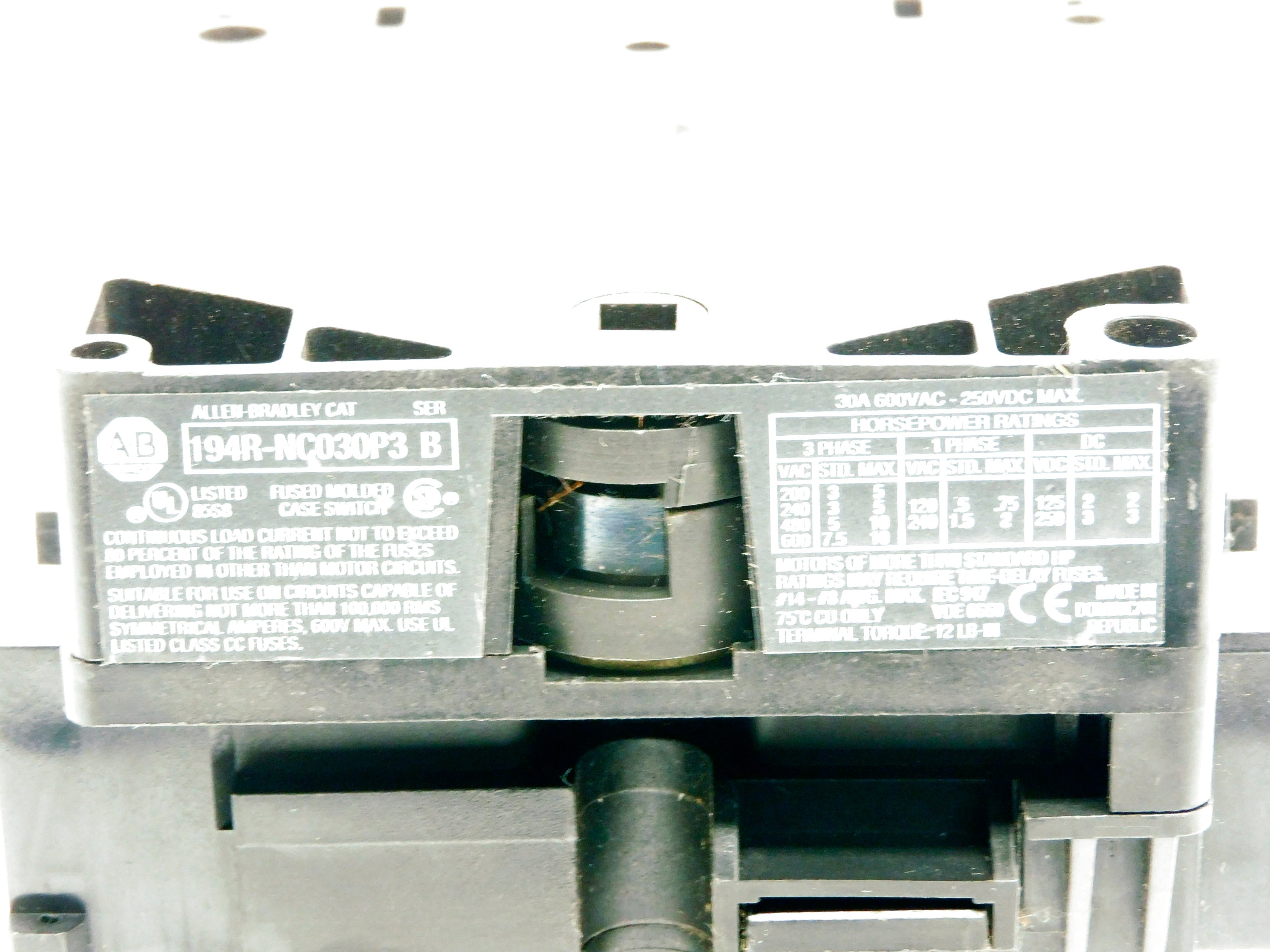 INDUSTRIAL SPARE PART 194R-NC030P3 SER. B (AS PICTURED) UNMP