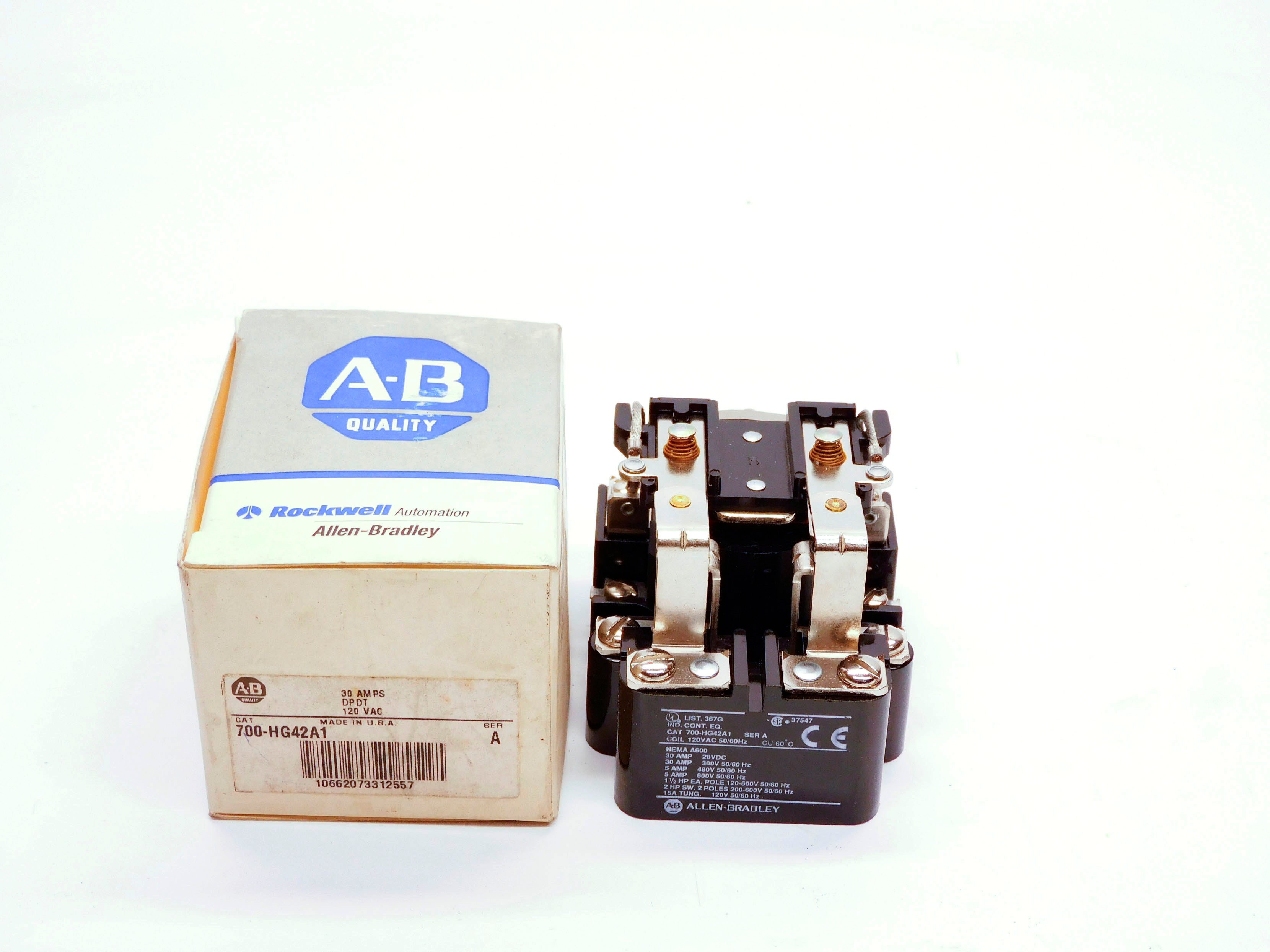 ALLEN BRADLEY 700-HG42A1 SER. A 120VAC 30A (GY/BL) NSMP