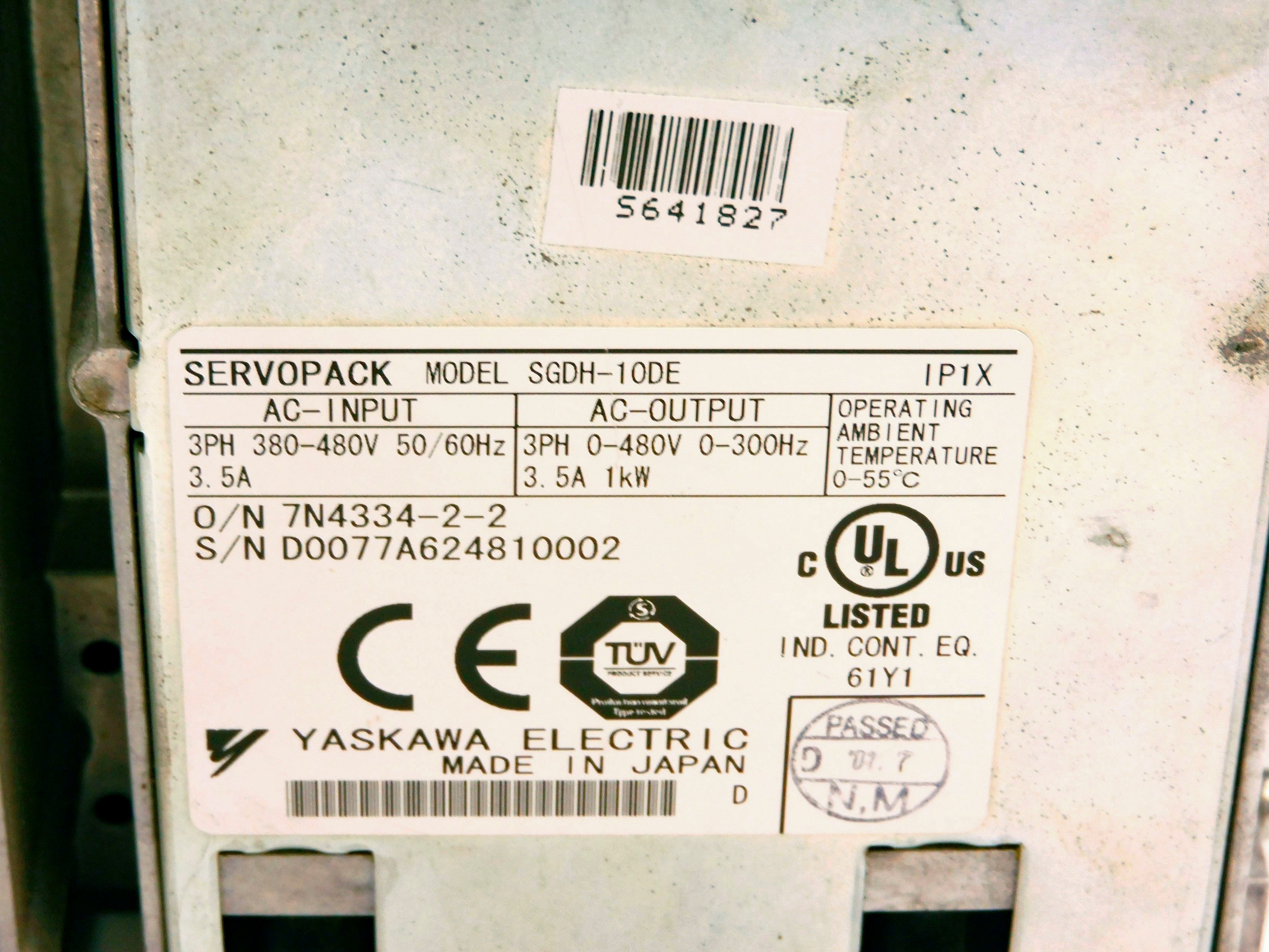 YASKAWA SGDH-10DE (AS PICTURED) UNMP