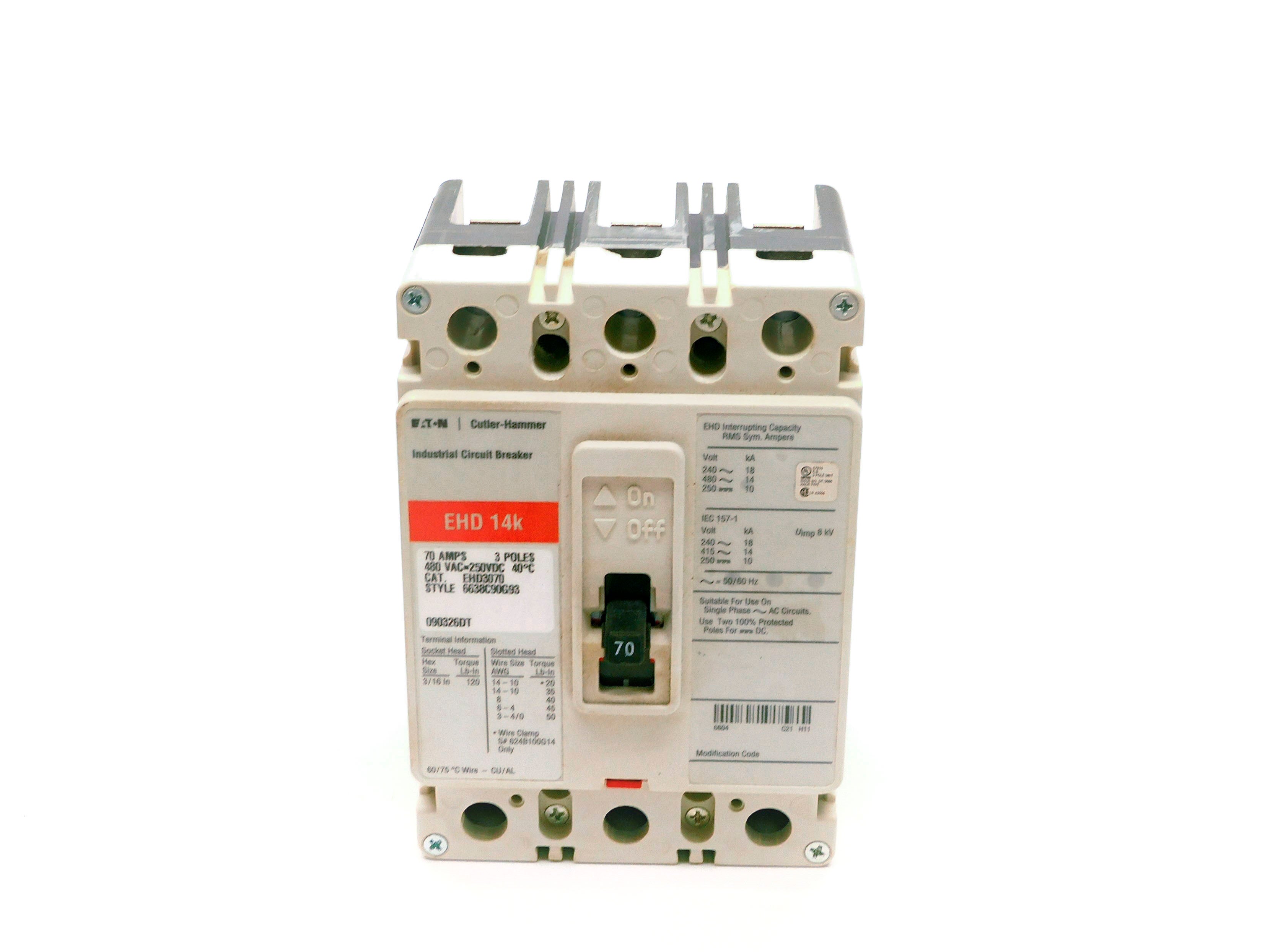 CUTLER HAMMER EHD3070 SER. C 70A 480VAC NSMP
