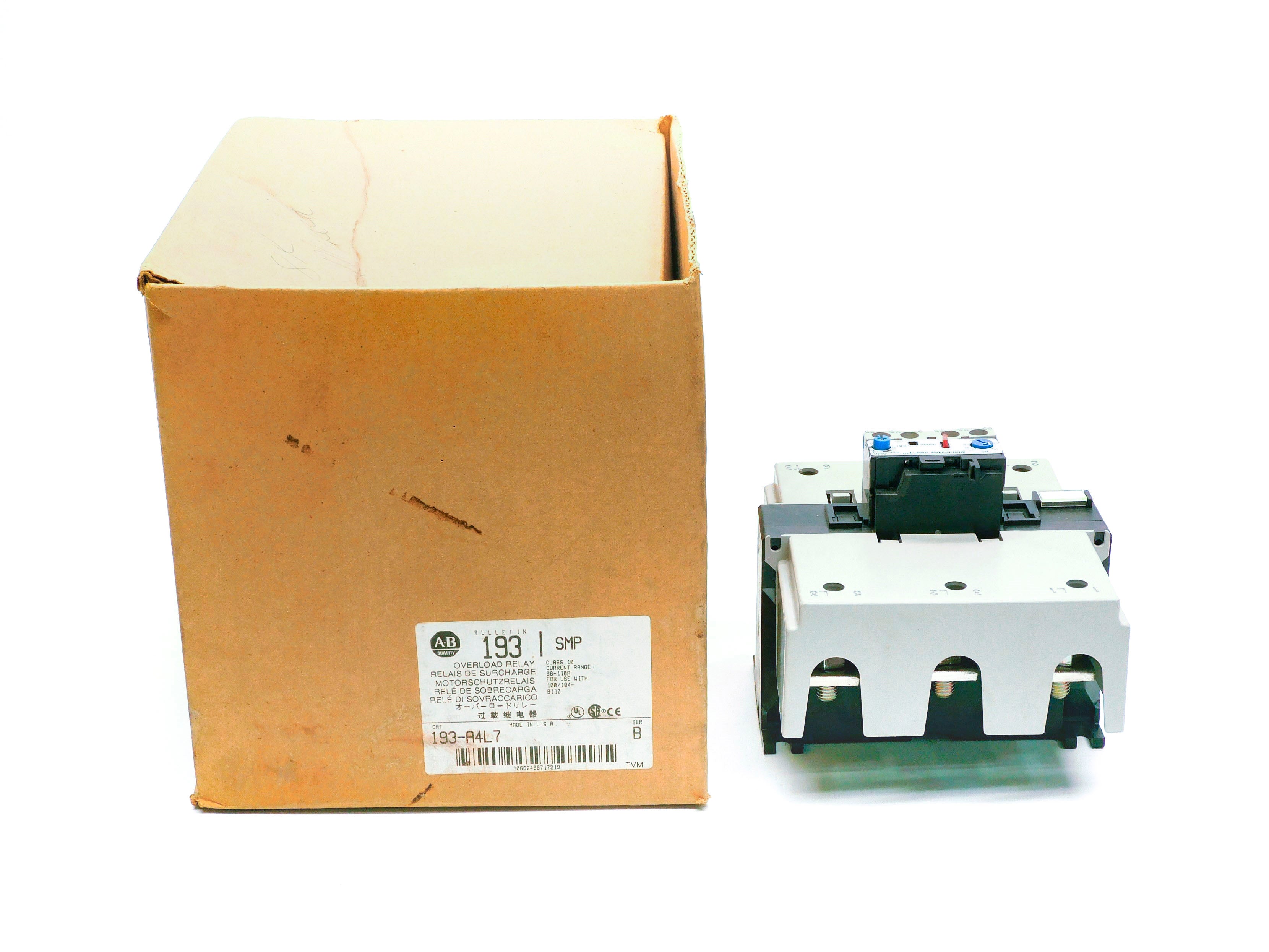 ALLEN BRADLEY 193-A4L7 SER. B 66-110A (BR/WH) NSMP