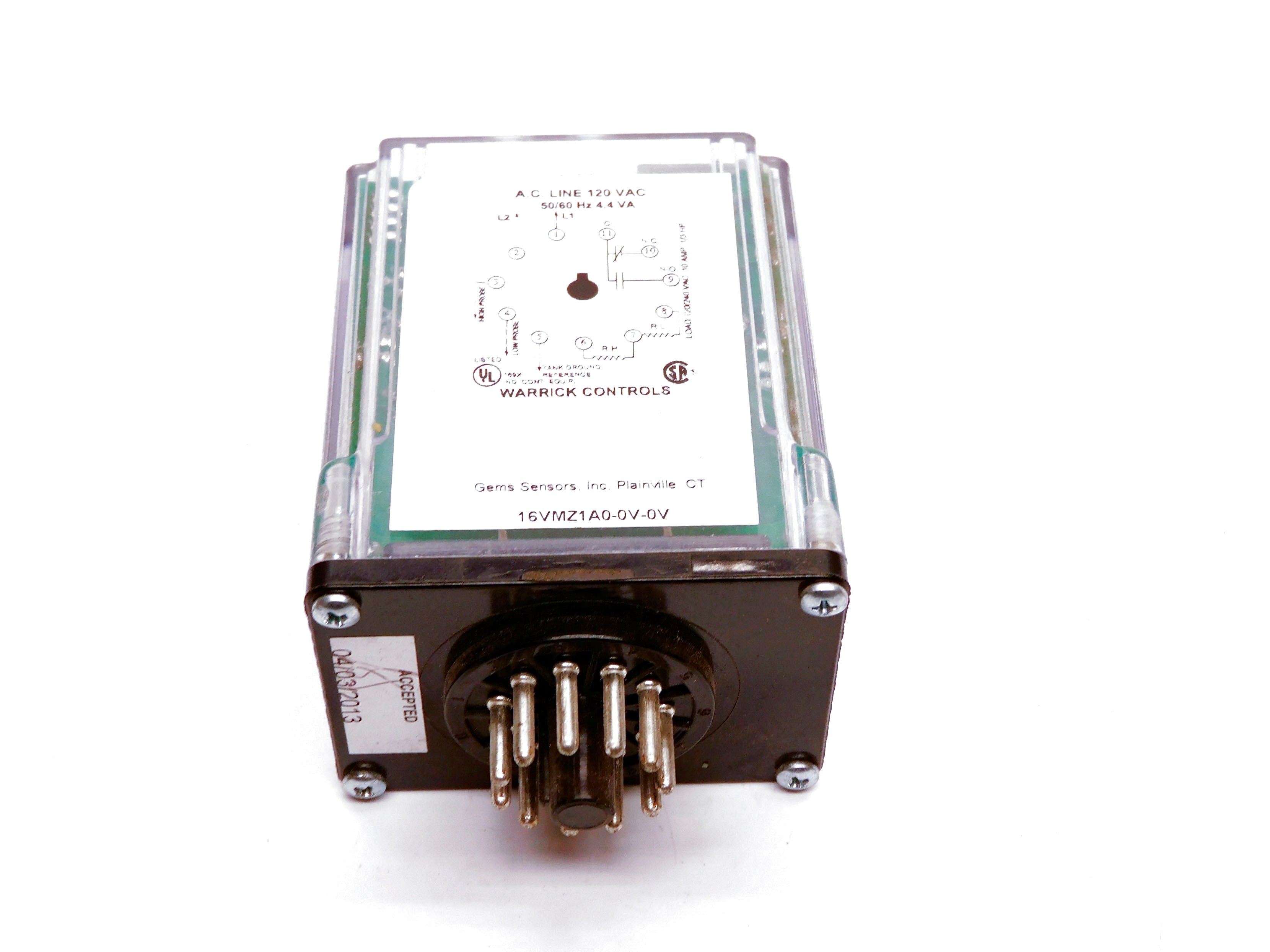 WARRICK CONTROLS 16VMZ1A0-0V-0V 120VAC 10A UNMP