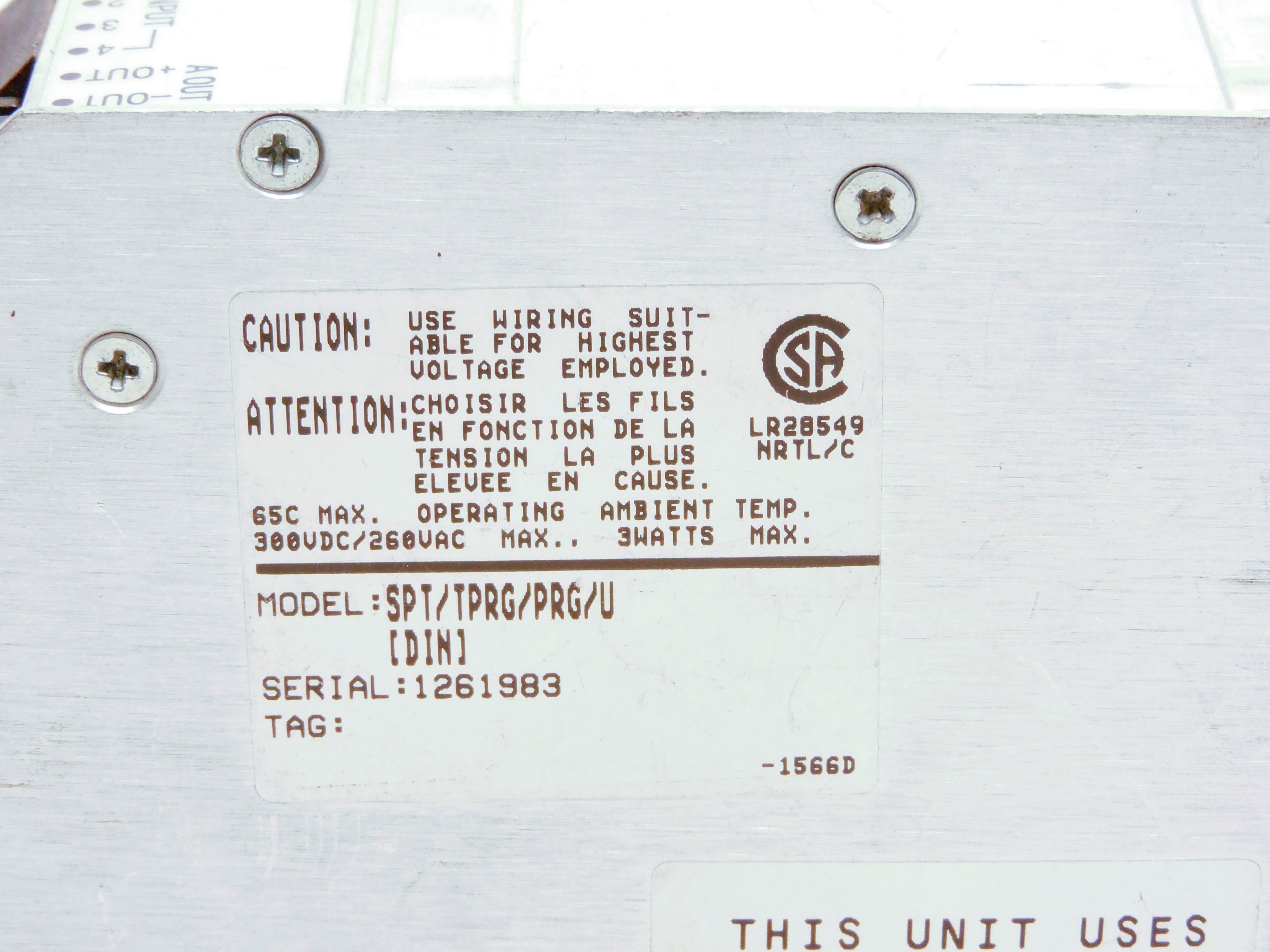 MOORE INDUSTRIES SPT/TPRG/PRG/U[DIN] 260VAC NSNP
