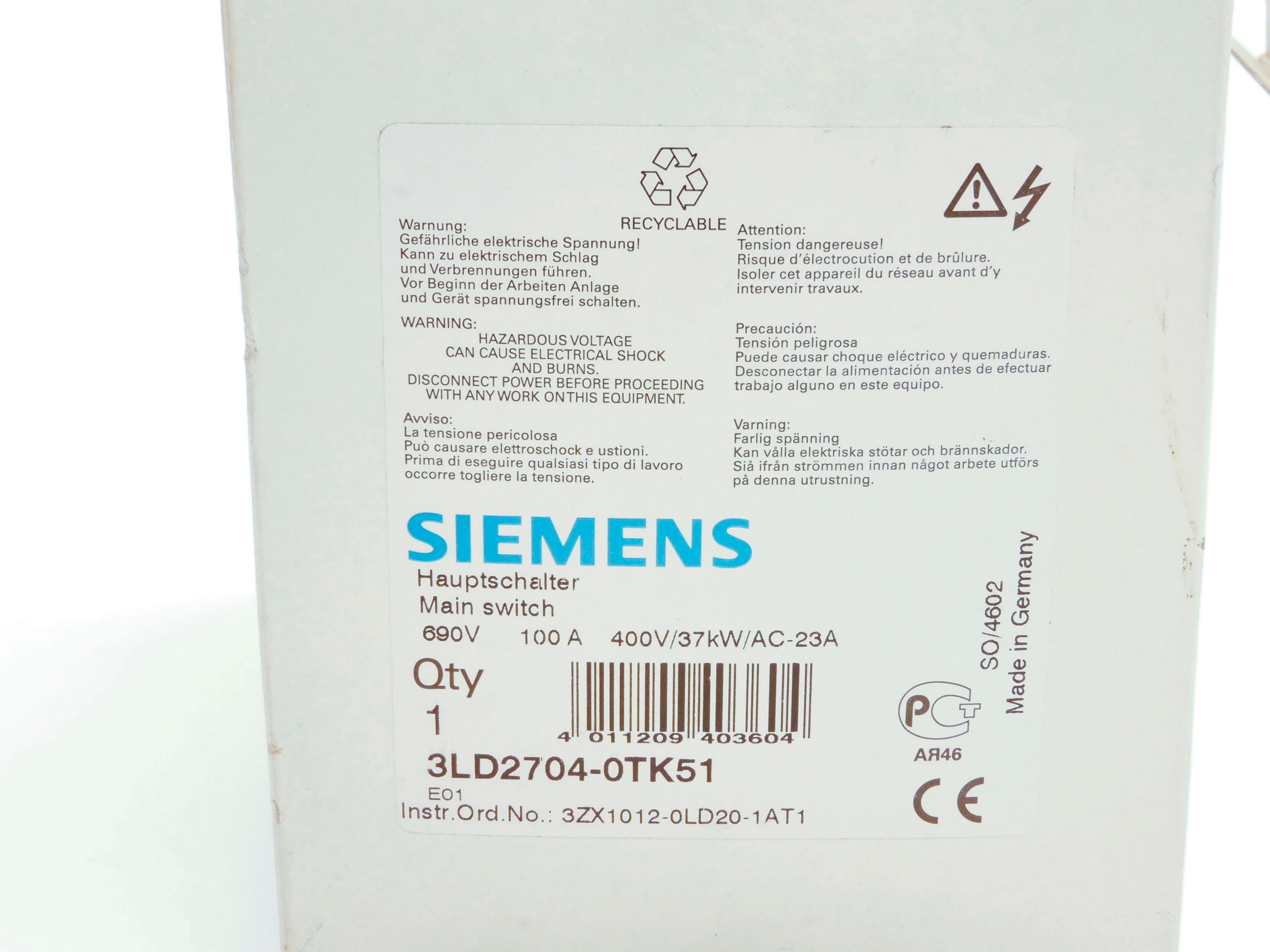 SIEMENS 3LD2704-0TK51 NSMP