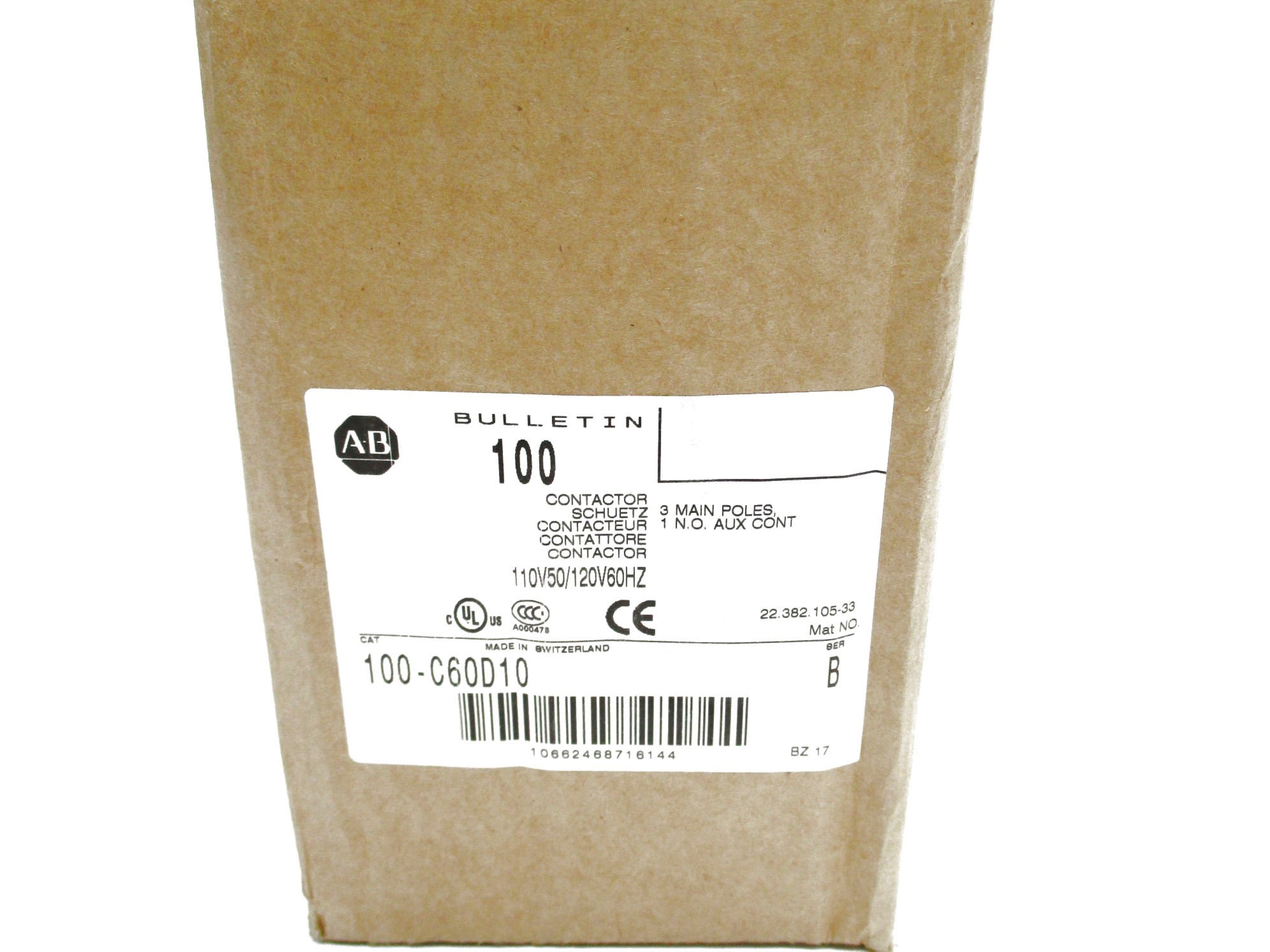 ALLEN BRADLEY 100-C60D10 SER. B 110/120V (BR/WH) NSMP