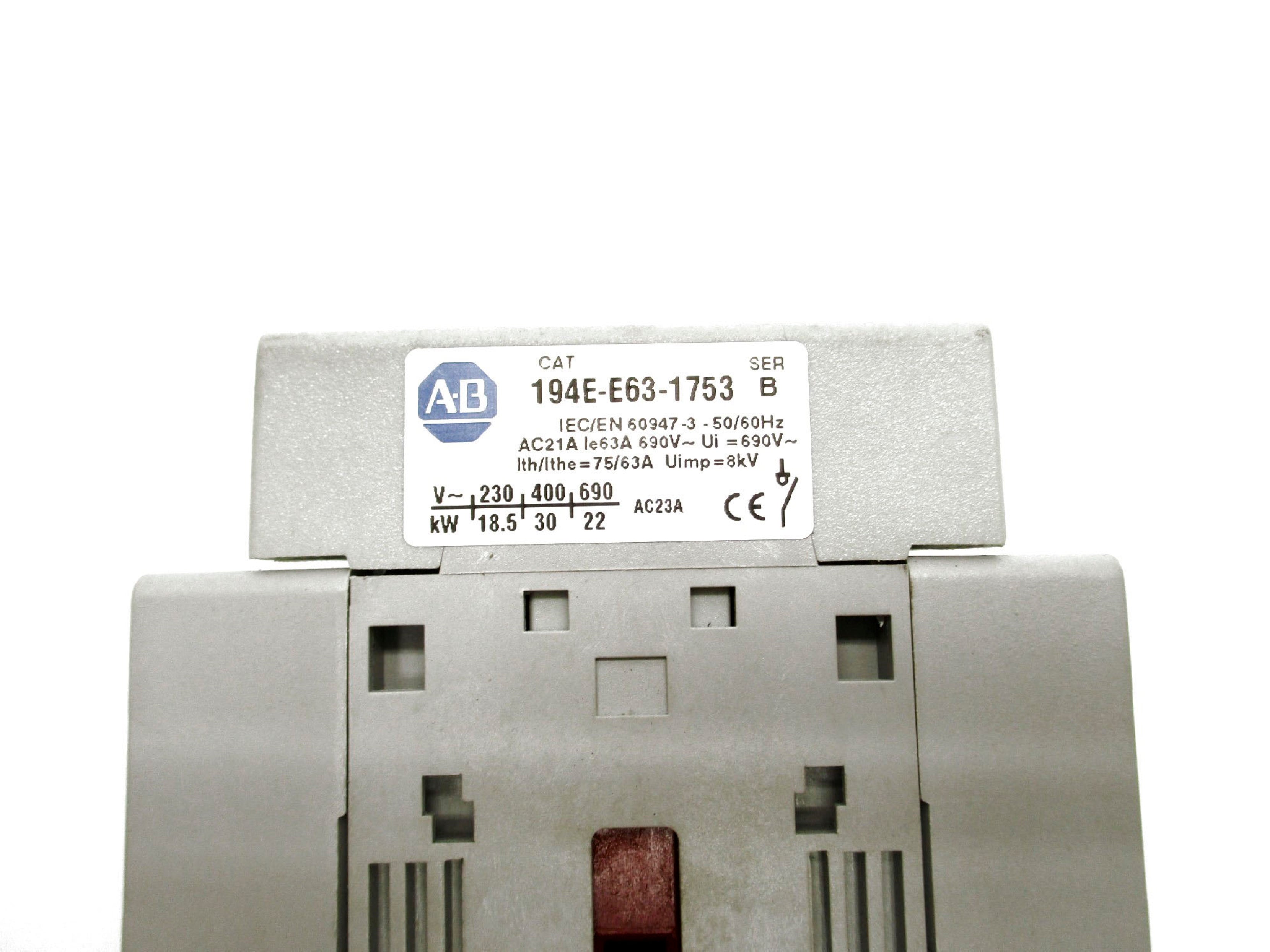 ALLEN BRADLEY 194E-E63-1753 SER. B (BR/WH) NSMP