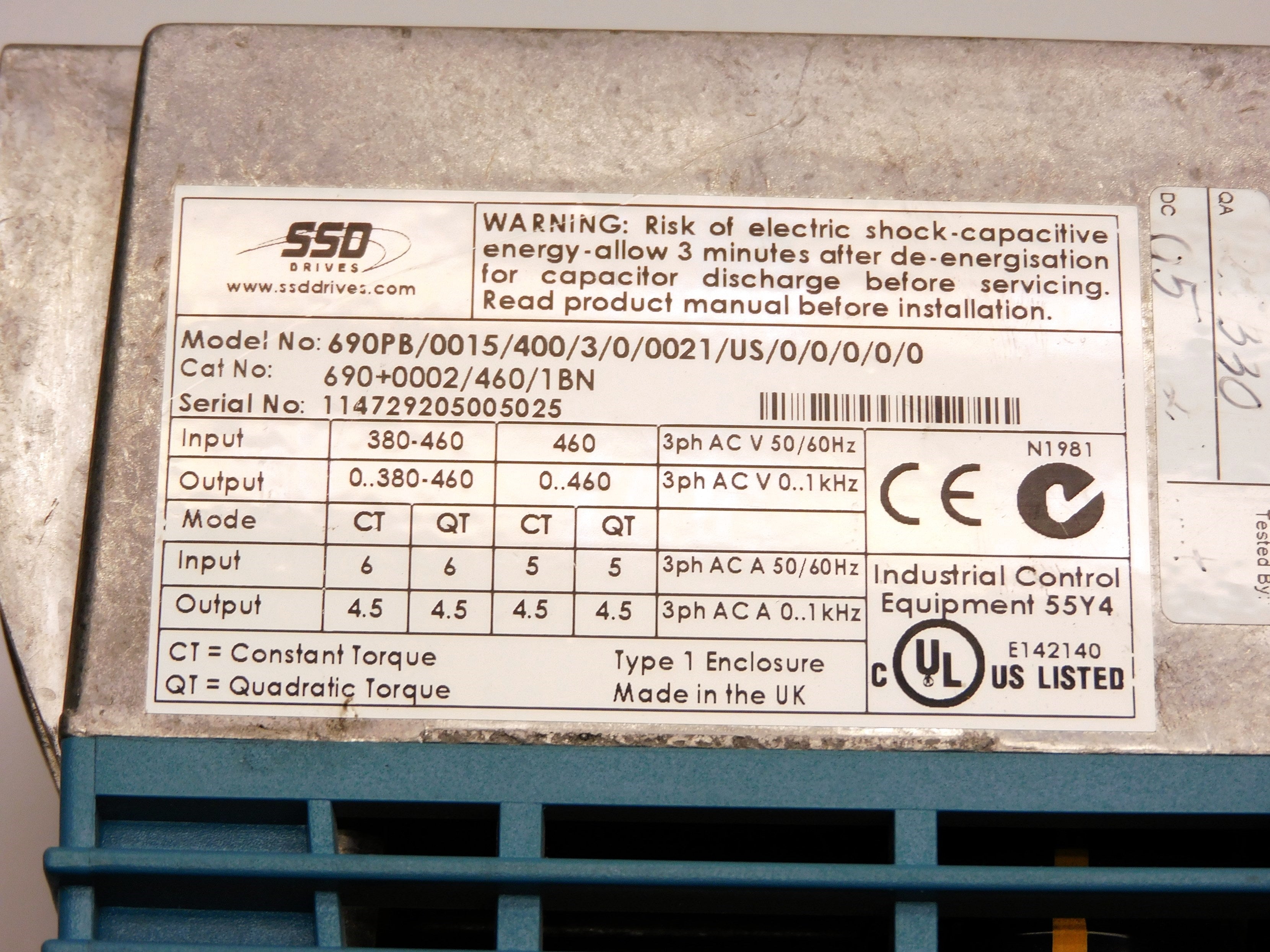 SSD 690PB/0015/400/3/0/0021/US/0/0/0/0/0 (AS PICTURED)
