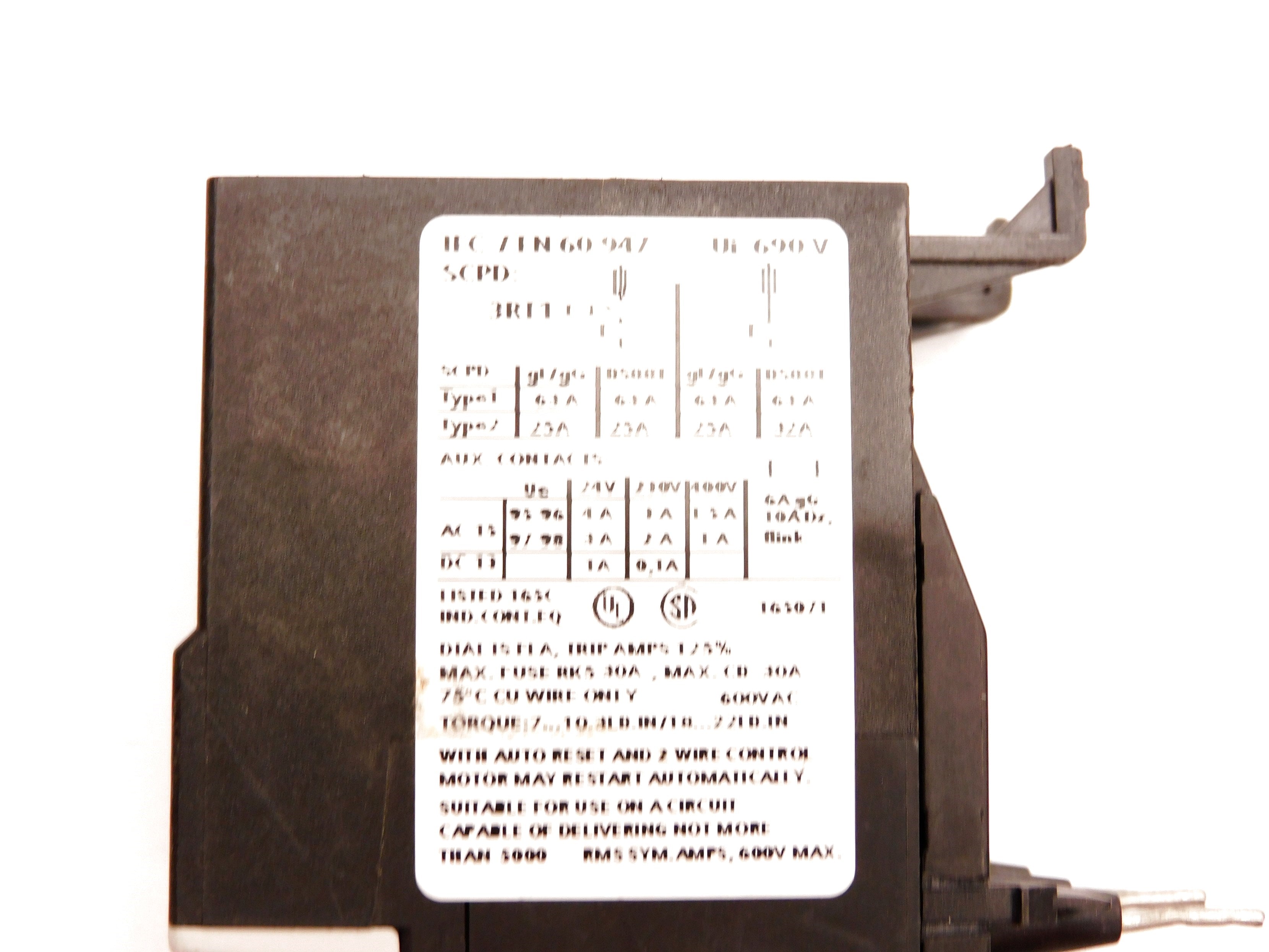 SIEMENS 3RU1126-1HB0 690V 5.5-8.0A UNMP