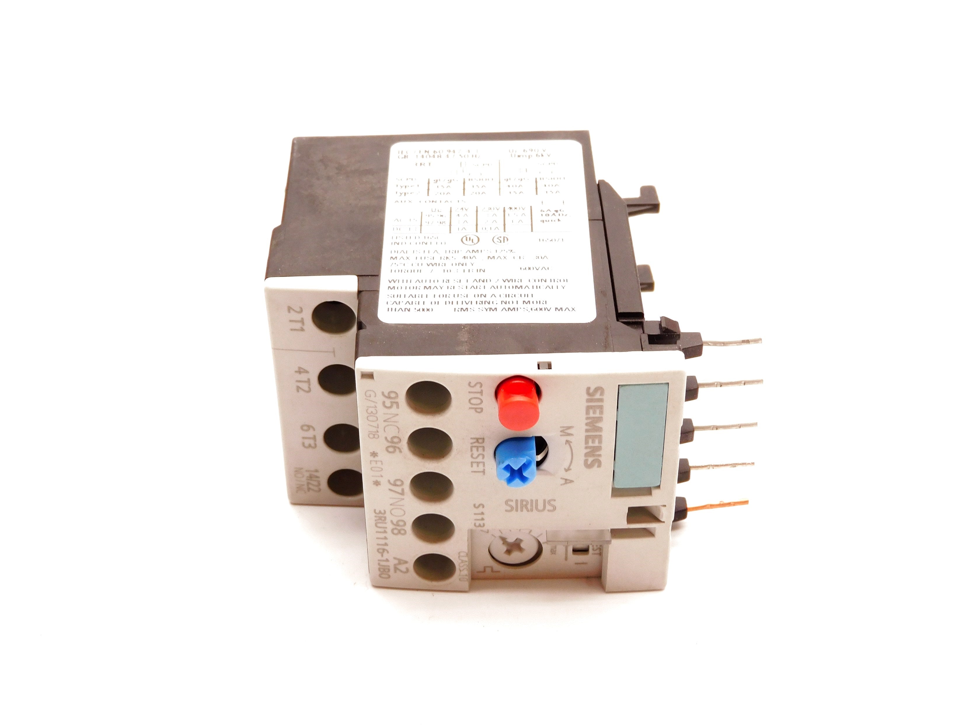 SIEMENS 3RU1116-1JB0 600VAC 7-10A UNMP