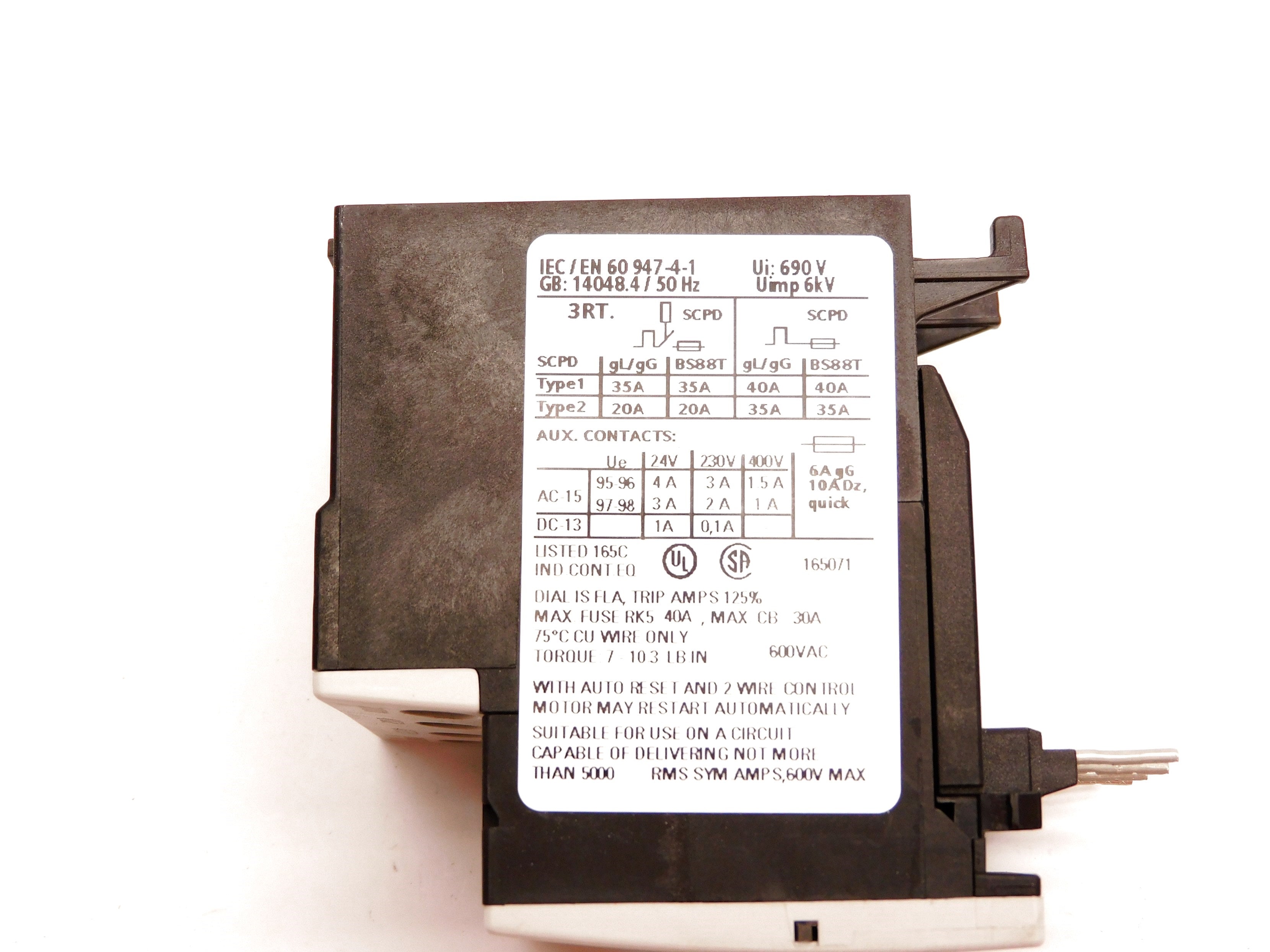 SIEMENS 3RU1116-1JB0 600VAC 7-10A UNMP