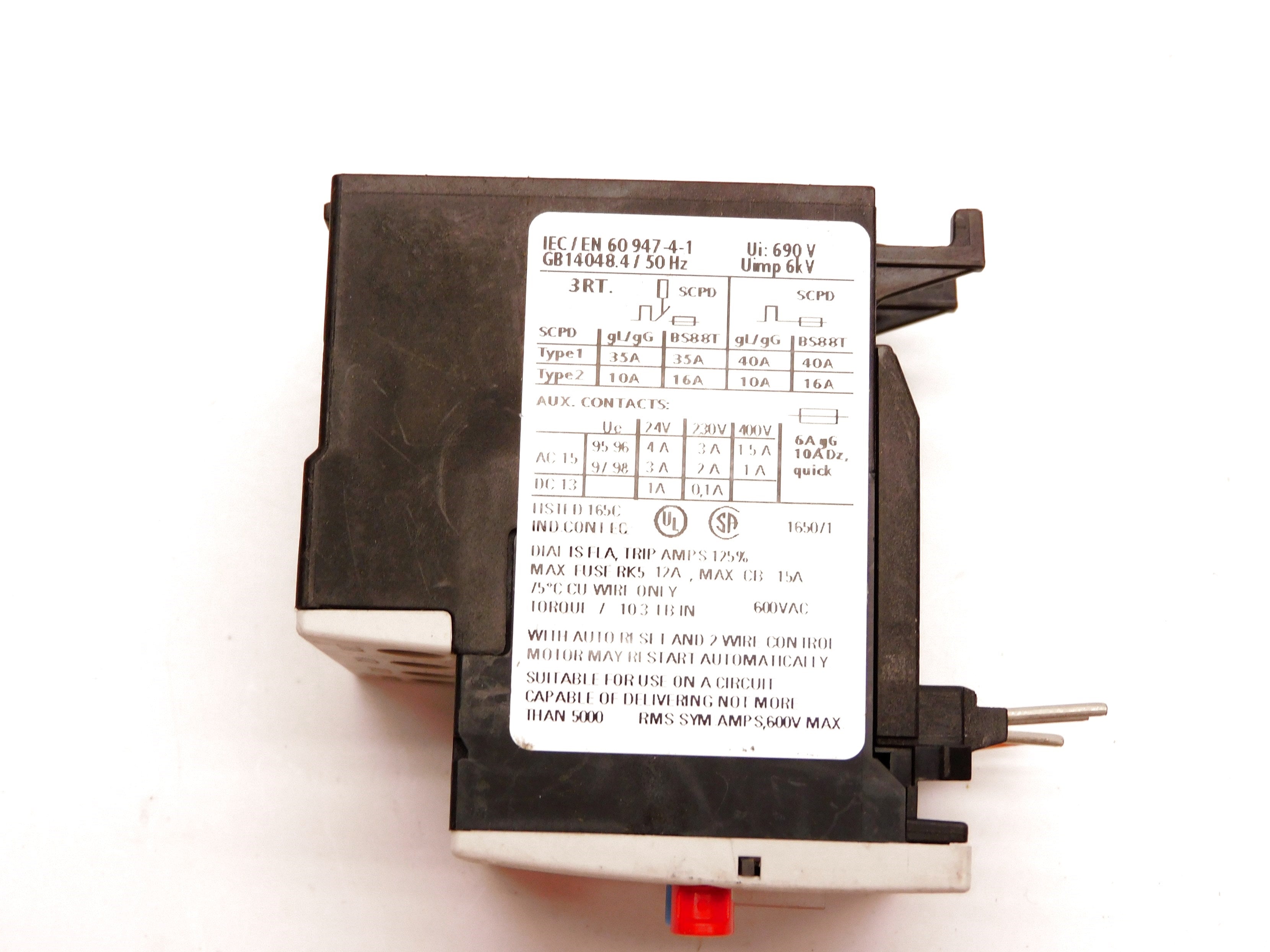 SIEMENS 3RU1116-1DB0 600VAC 2.2-3.2A UNMP