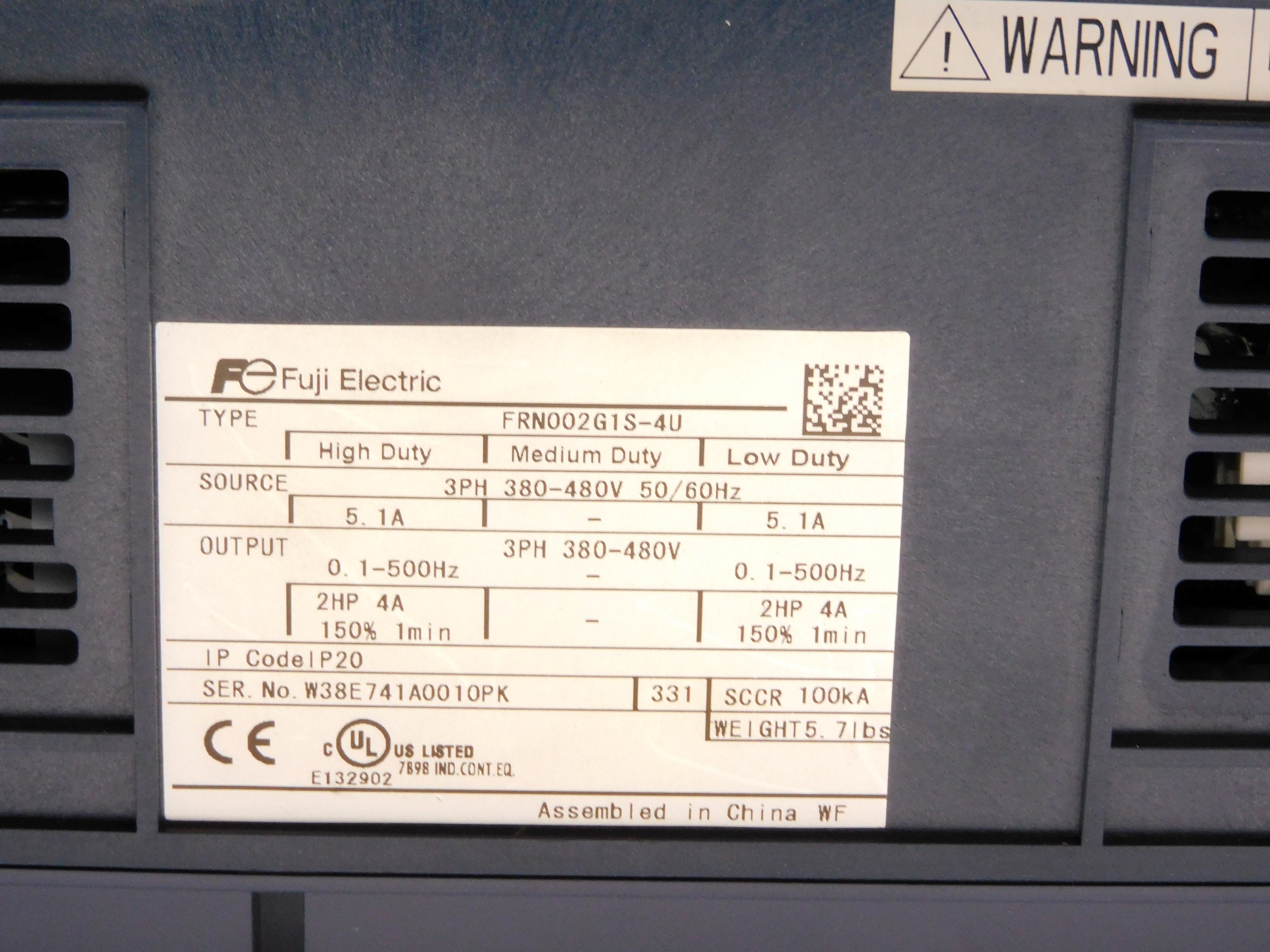 FUJI ELECTRIC FRN002G1S-4U (AS PICTURED) UNMP