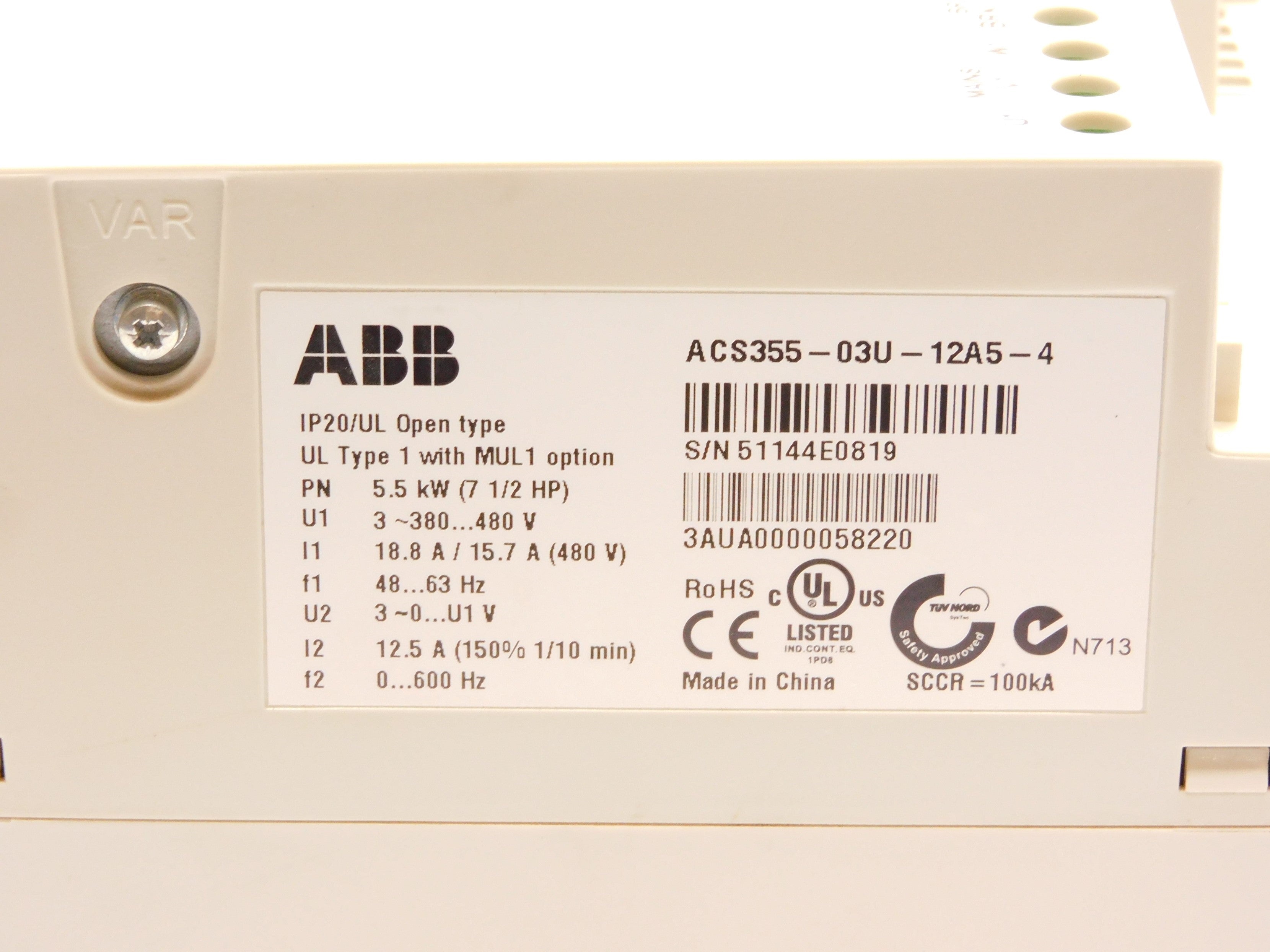 ABB ACS355-03U-12A5-4 NSMP
