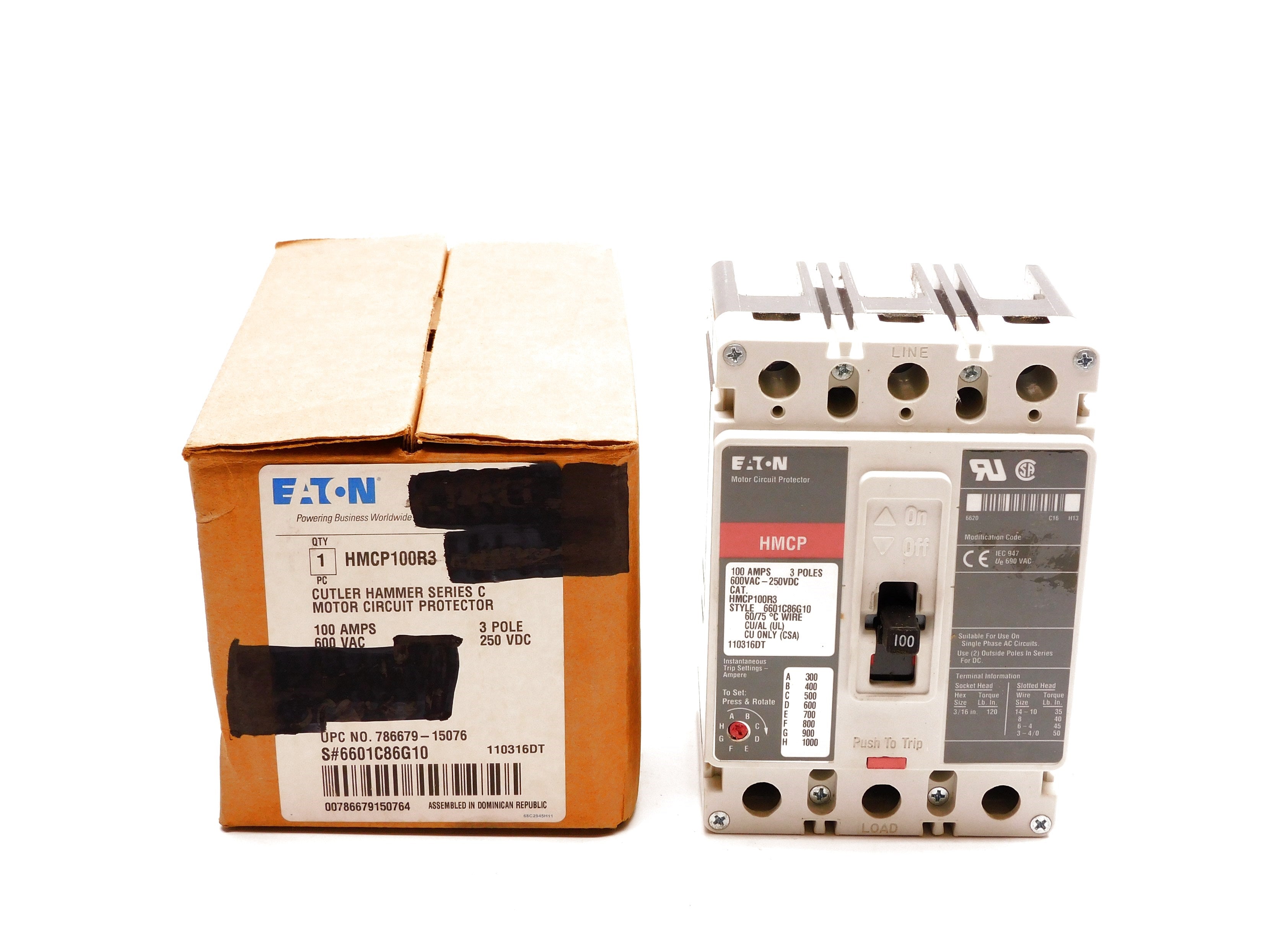 EATON HMCP100R3 SER. C 100A 600VAC (GREY) NSMP