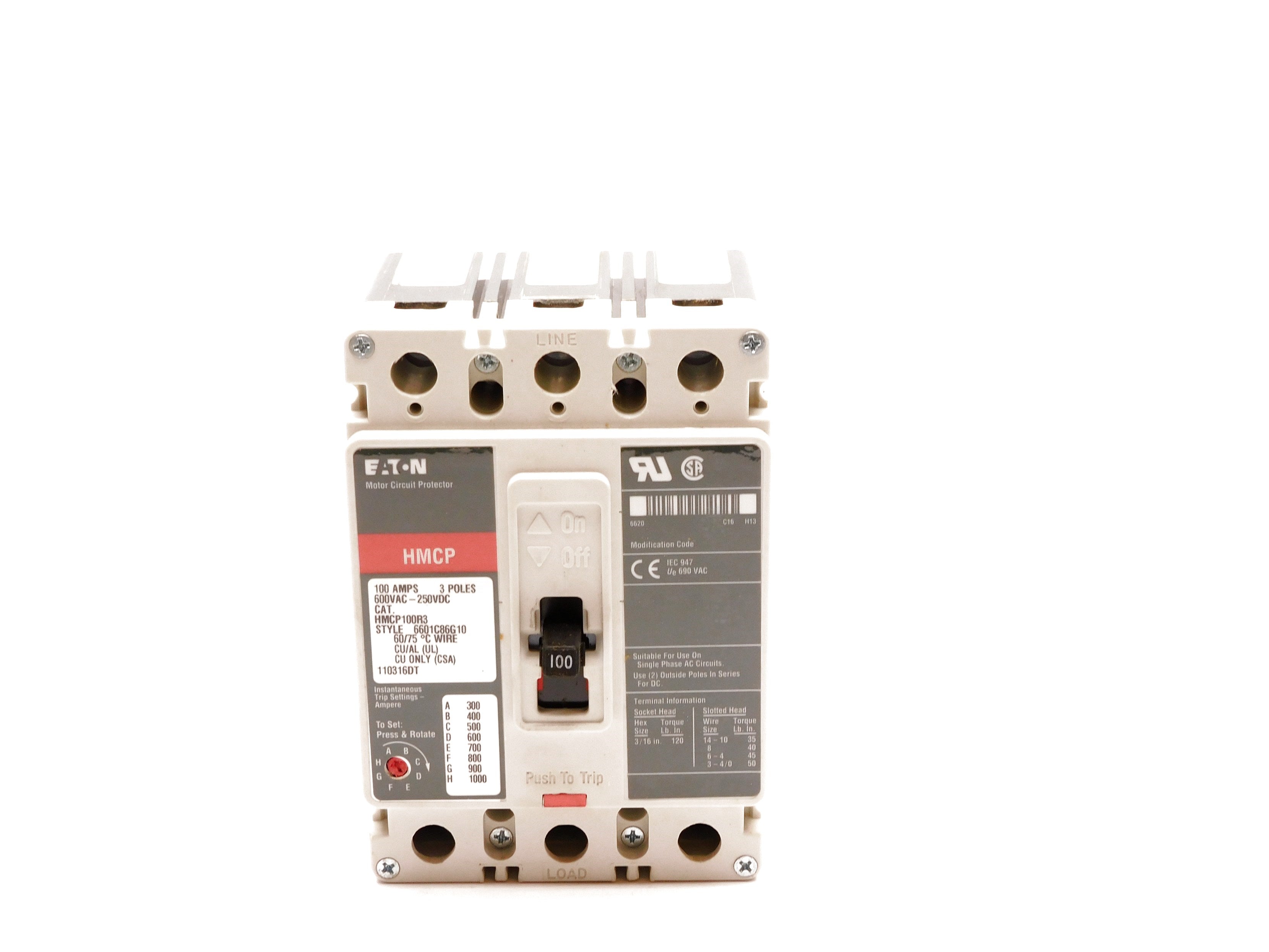 EATON HMCP100R3 SER. C 100A 600VAC (GREY) NSMP
