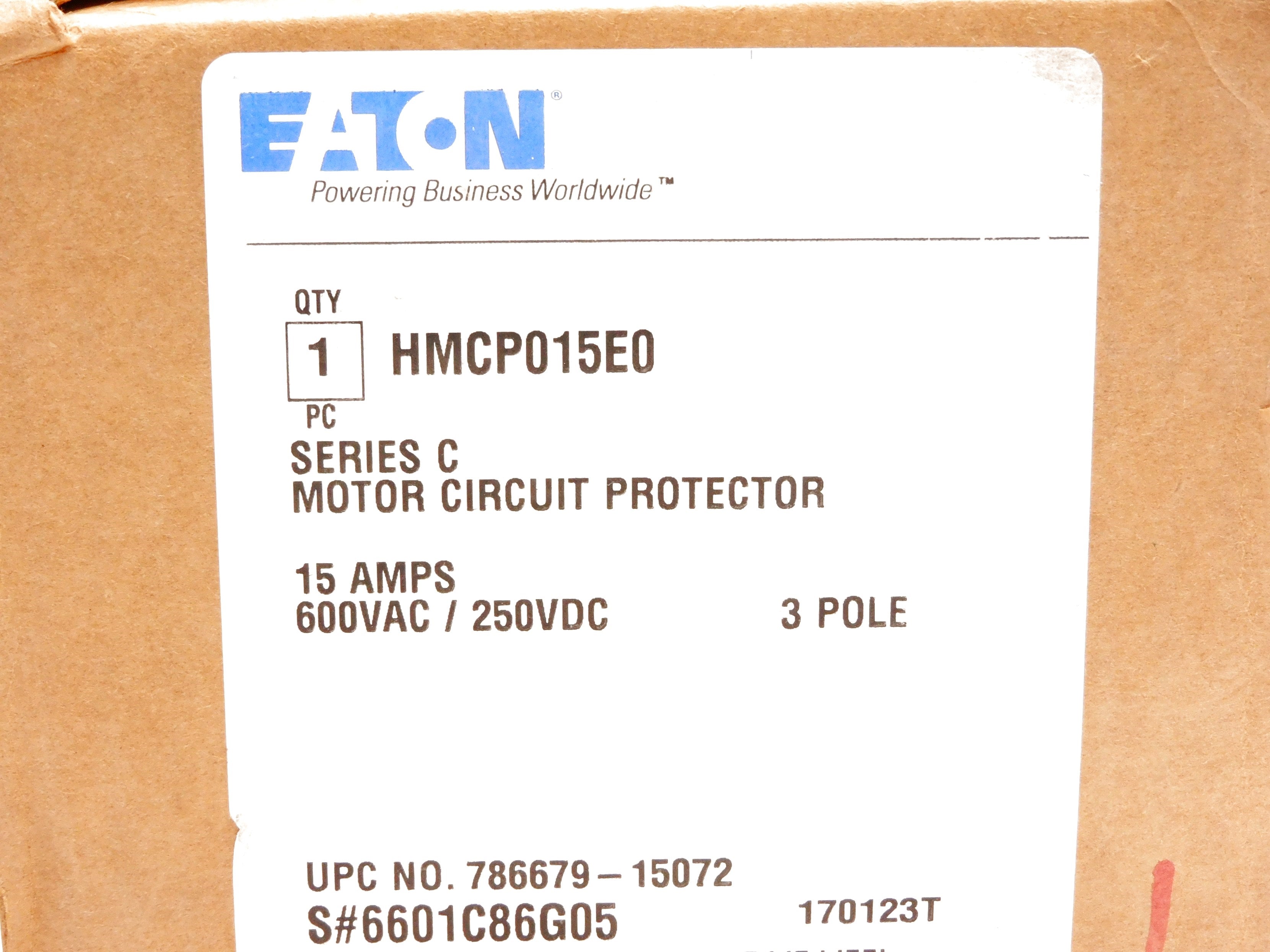 EATON HMCP015E0 SER. C 15A 600VAC (GREY) NSMP