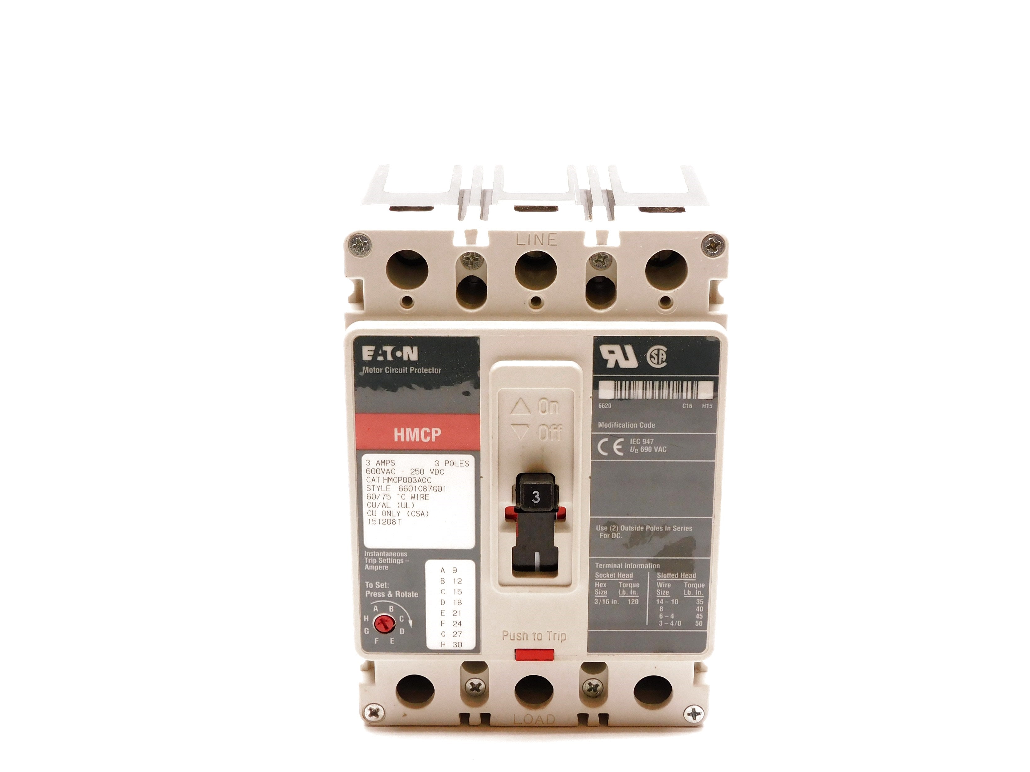 EATON HMCP003A0C 3A (GREY) NSMP