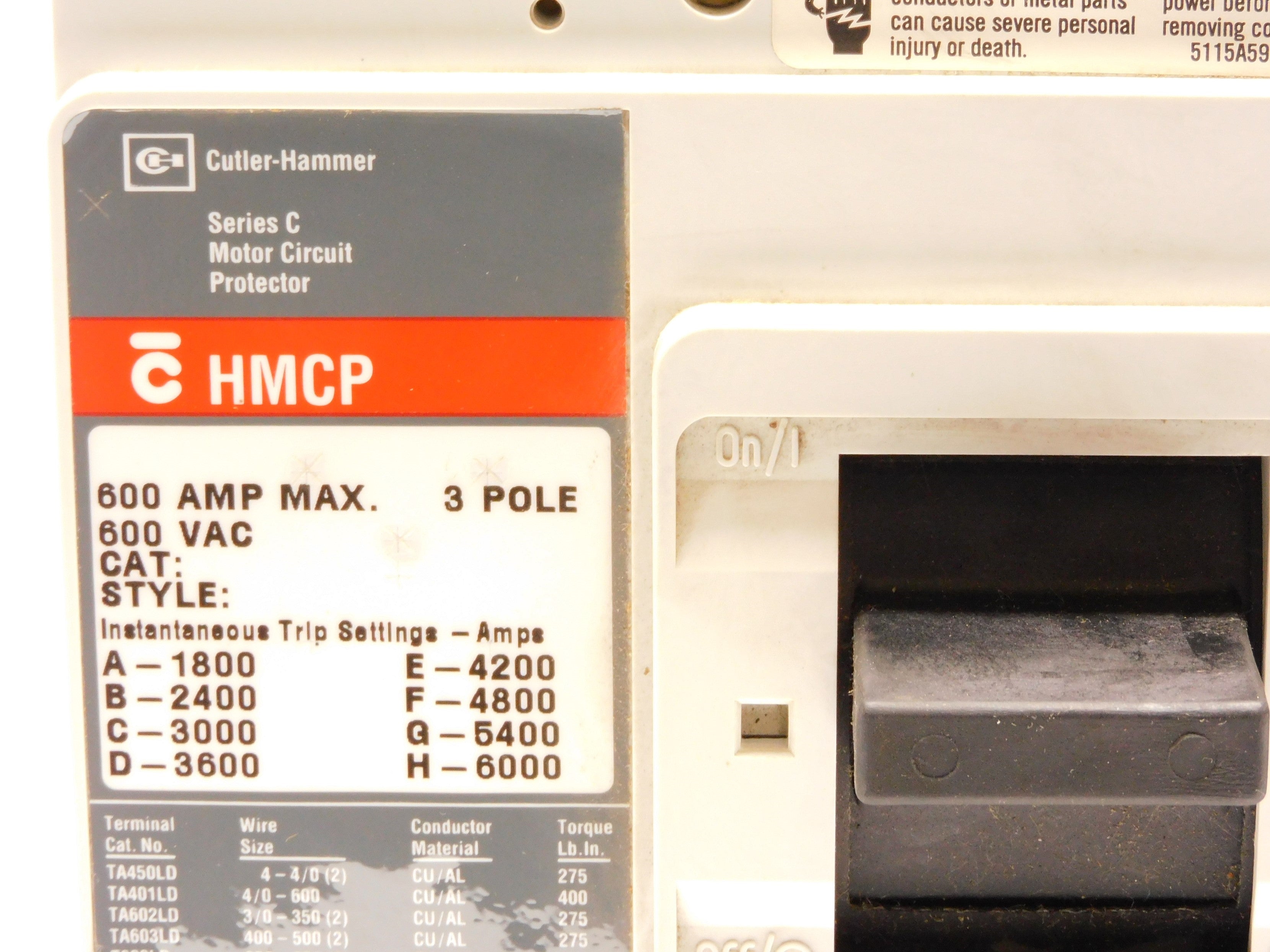 CUTLER HAMMER HMCP600L6W SER. C 600A 600VAC (GREY) NSMP