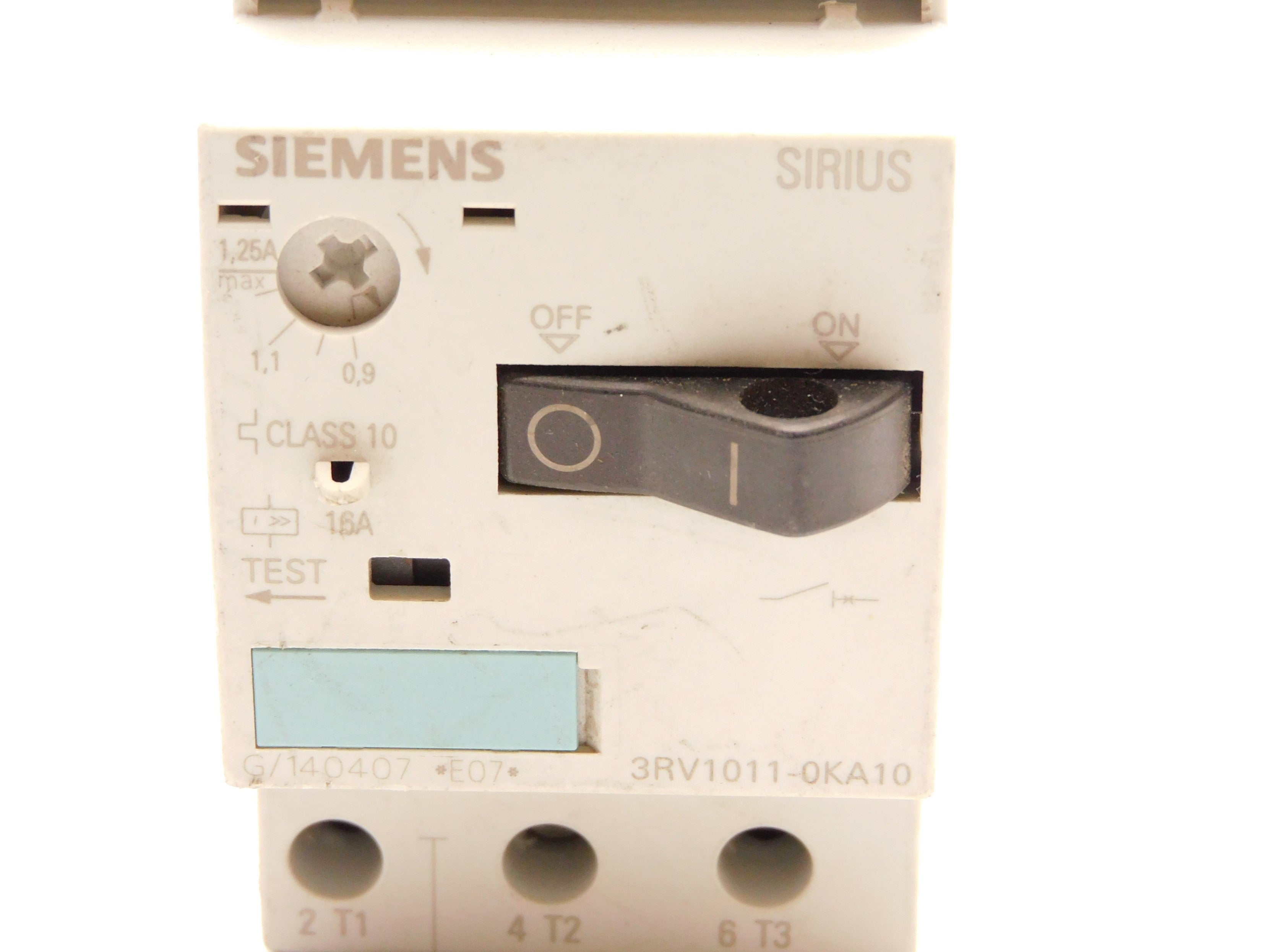 SIEMENS 3RV1011-0KA10 0.9-1.25A 277V UNMP