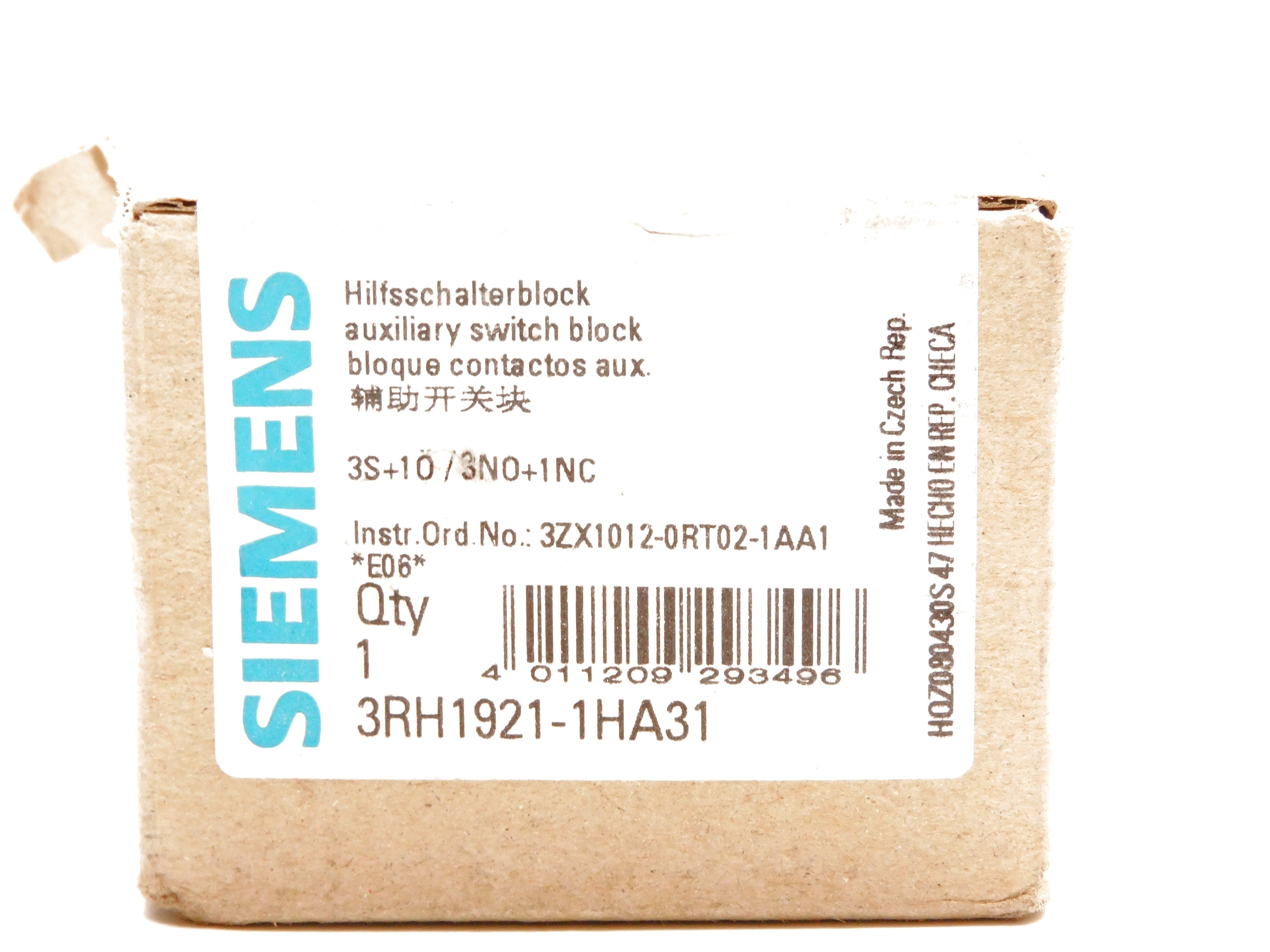 SIEMENS 3RH1921-1HA31 690V 10A NSMP