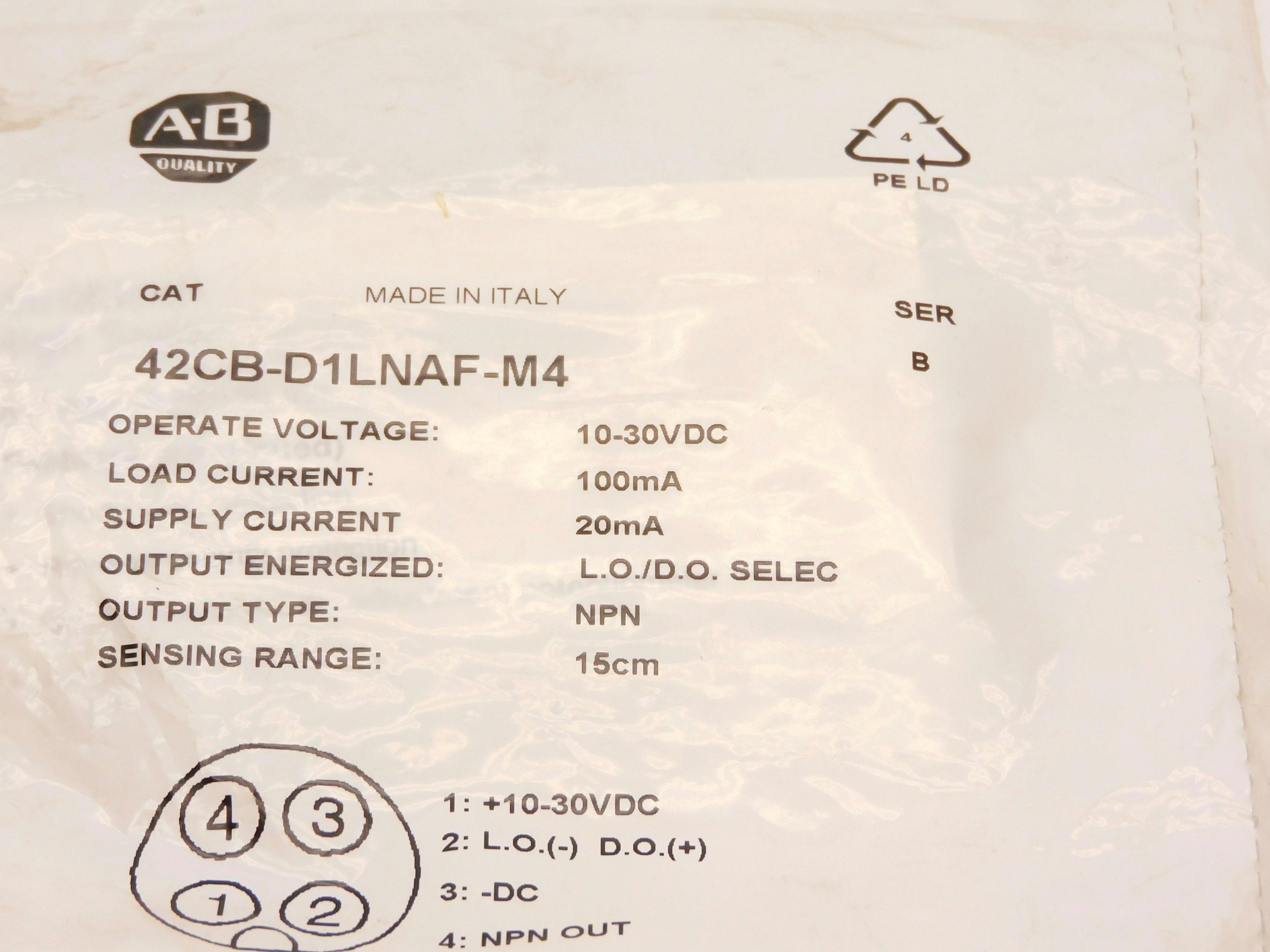 ALLEN BRADLEY 42CB-D1LNAF-M4 SER. B (WH) NSMP