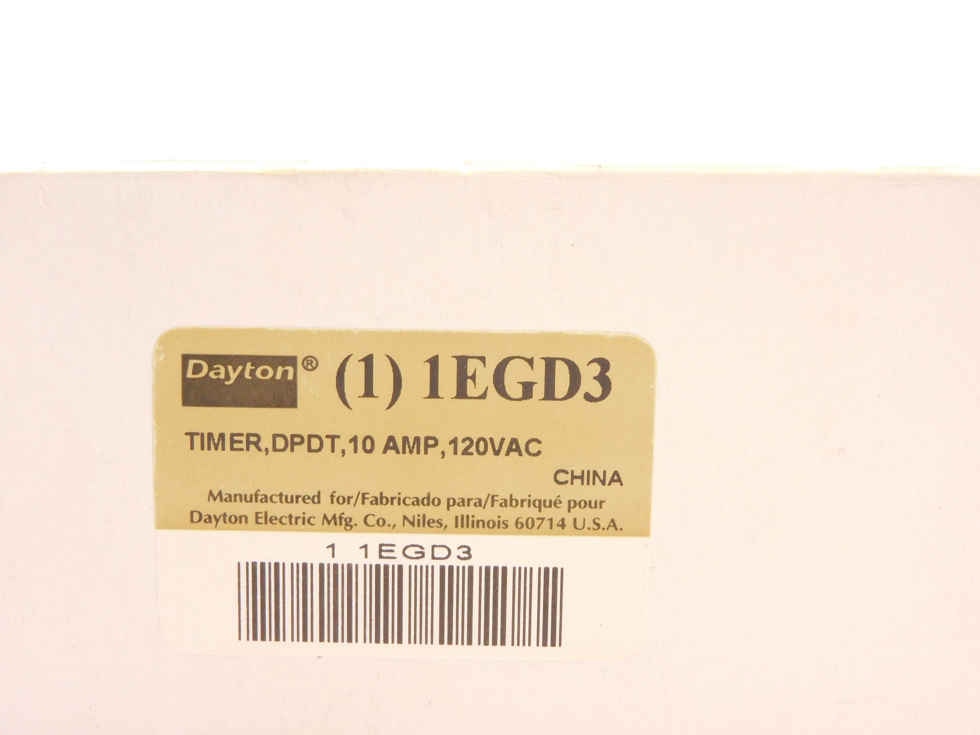 DAYTON 1EGD3 120VAC 10A NSMP