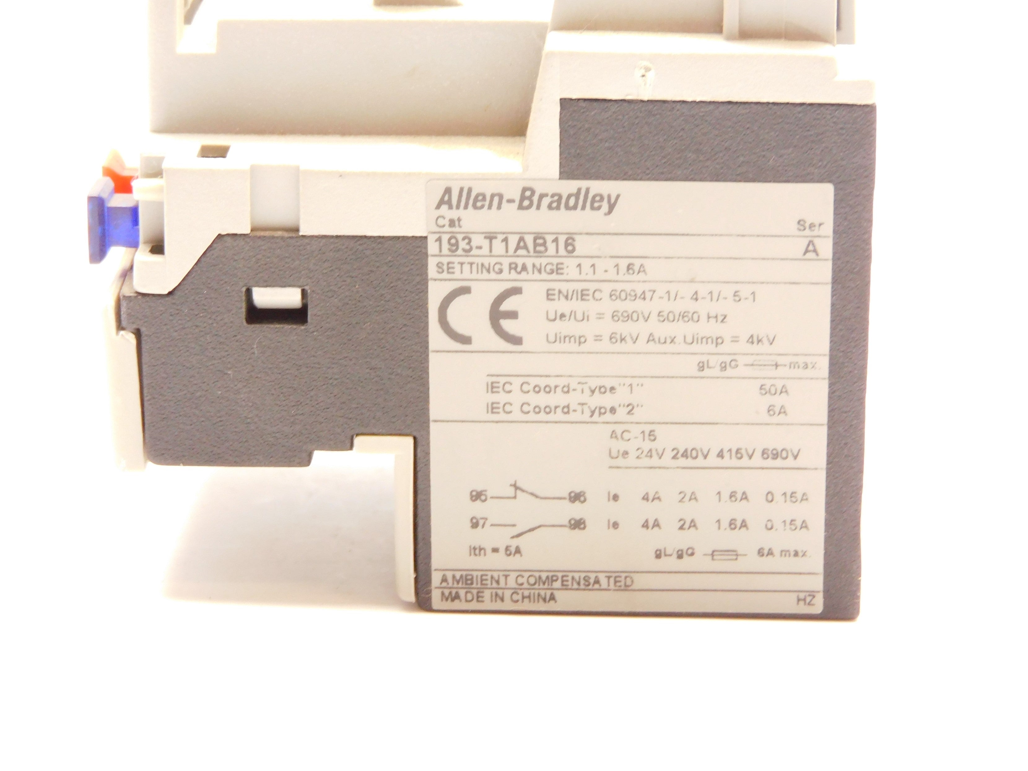 ALLEN BRADLEY 193-T1AB16 SER. A 690V 1.1-1.6A UNMP