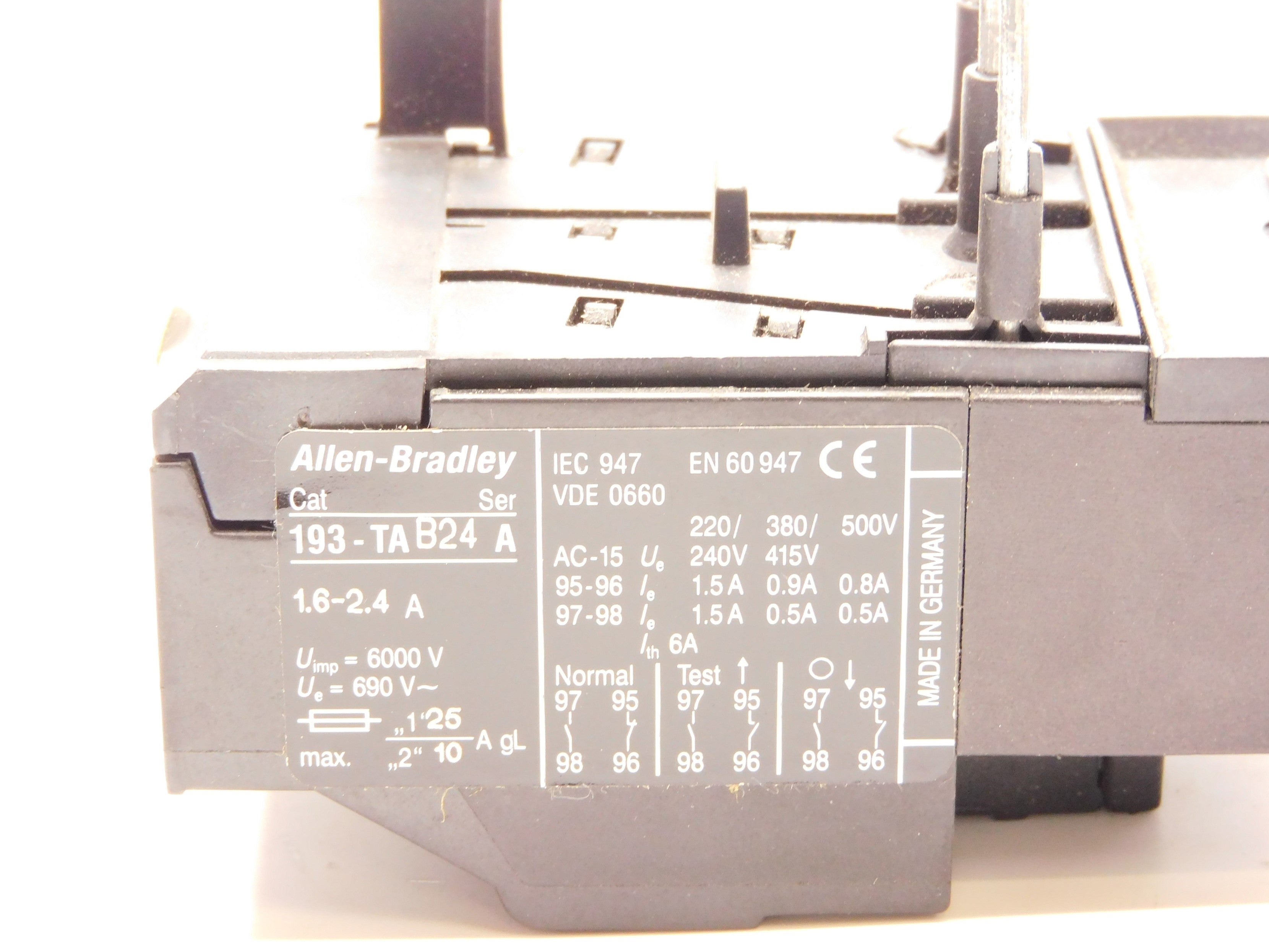 ALLEN BRADLEY 193-TAB24 SER. A 690V 1.6-2.4A (AS PICTURED) NSNP