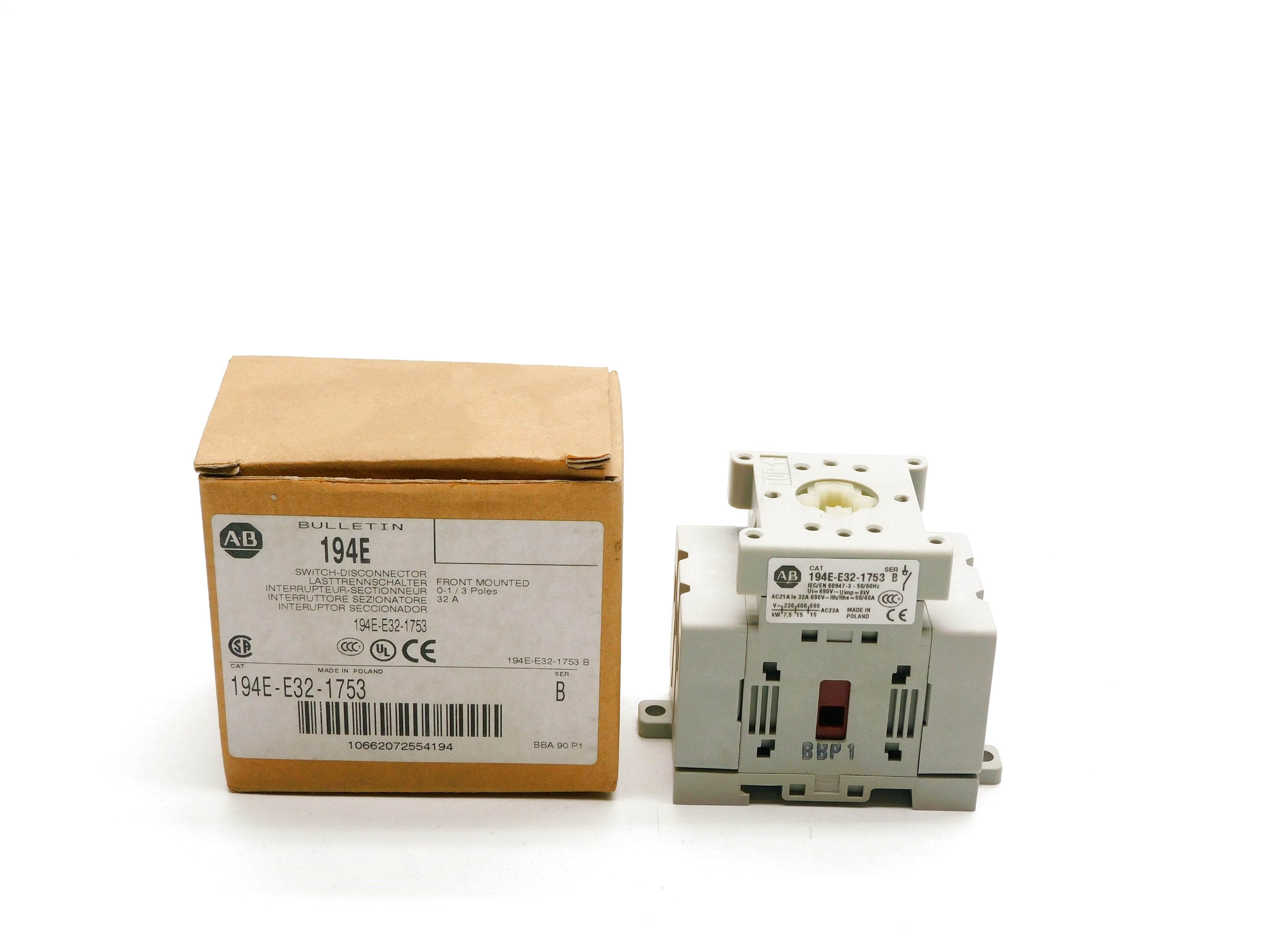 ALLEN BRADLEY 194E-E32-1753 SER. B (AS PICTURED) (BR/WH) NSMP
