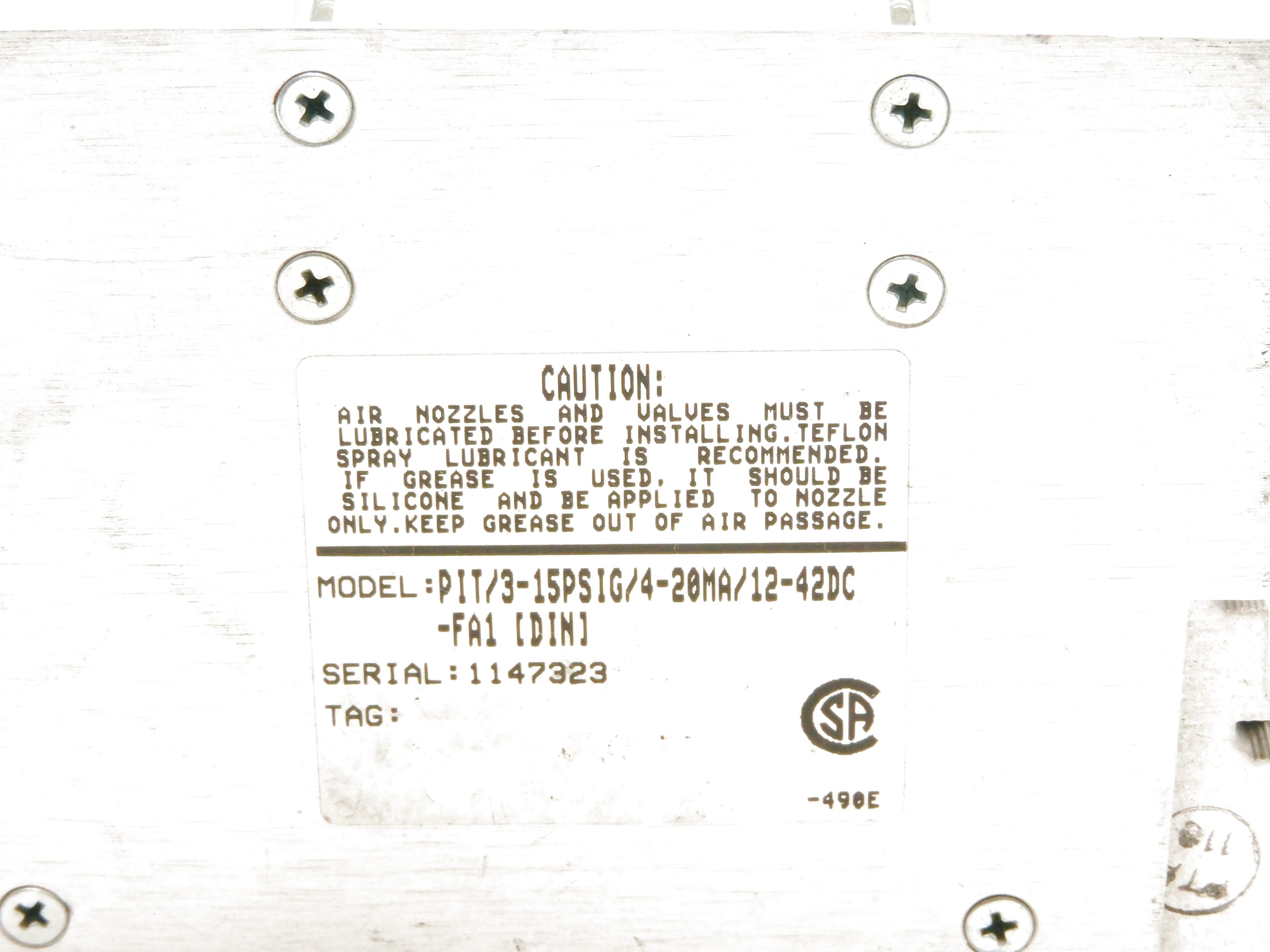 MOORE INDUSTRIES PIT/3-15PSIG/4-20MA/12-42DC-FA1[DIN] NSNP
