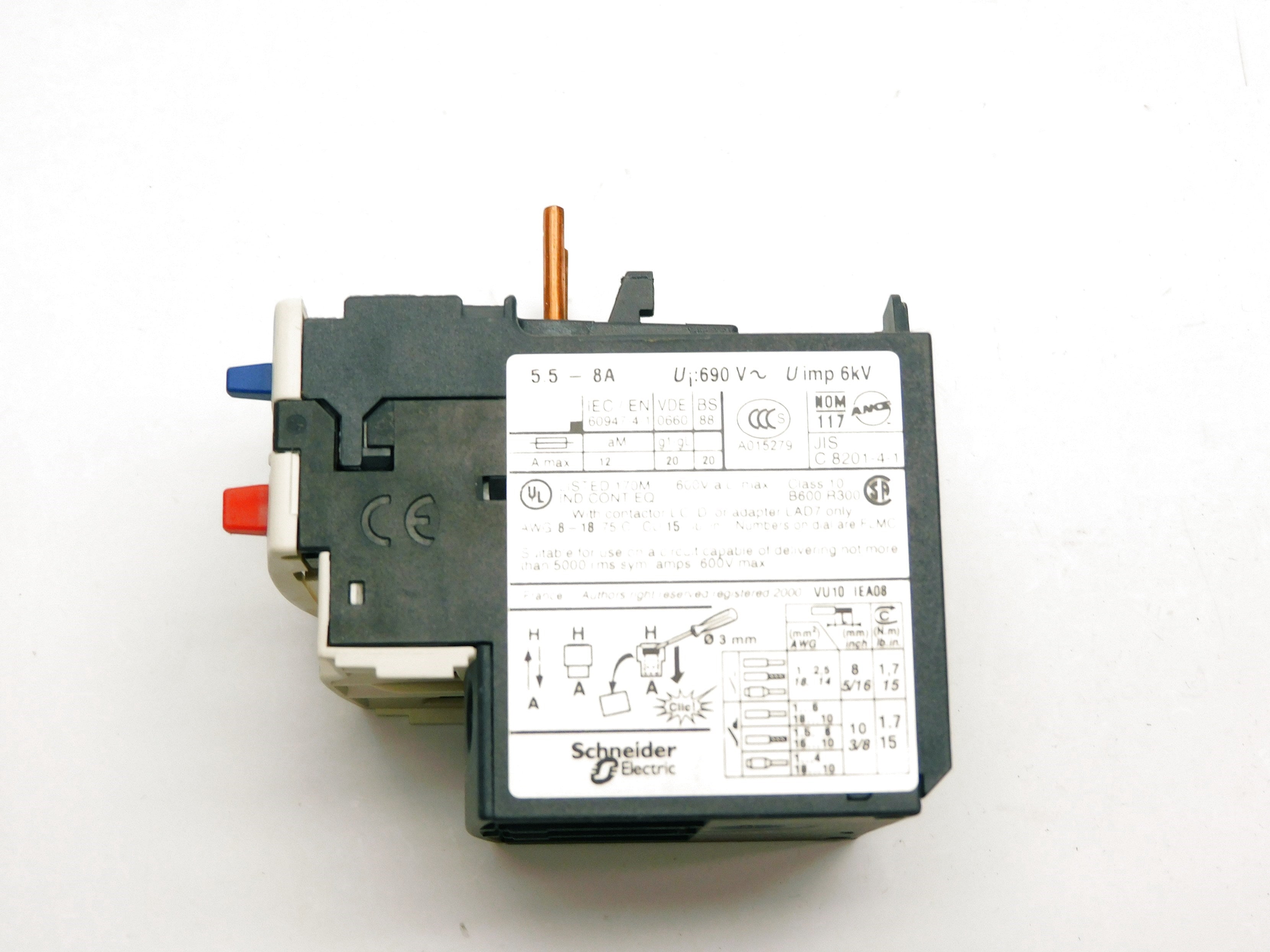 TELEMECANIQUE LRD12 690V 5.5-8A UNMP