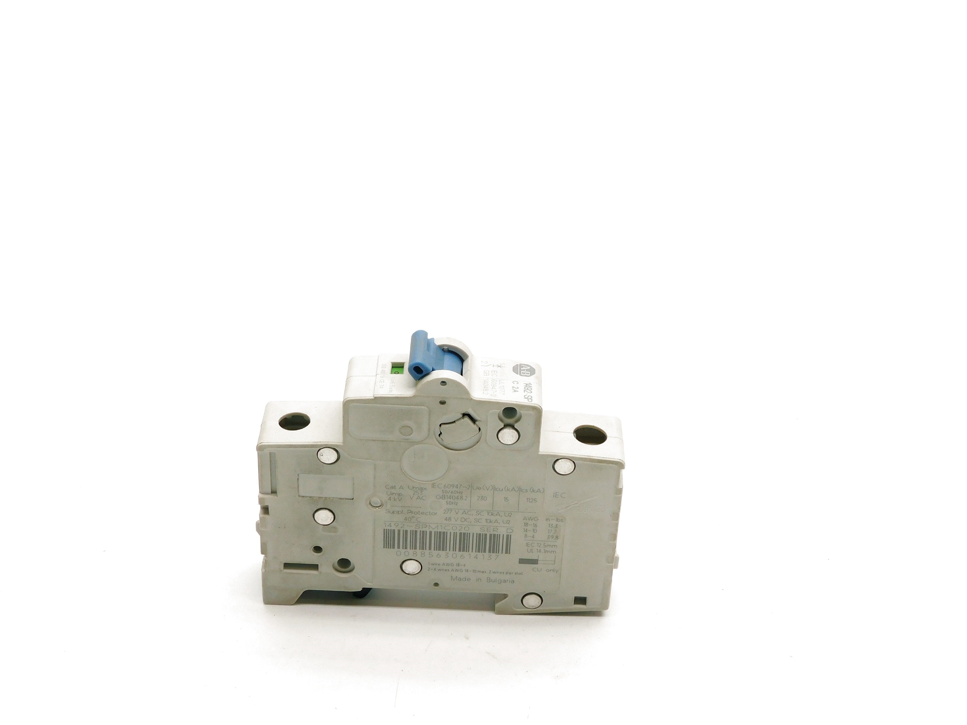 ALLEN BRADLEY 1492-SPM1C020 SER. D 277VAC 2A 40'C NSNP