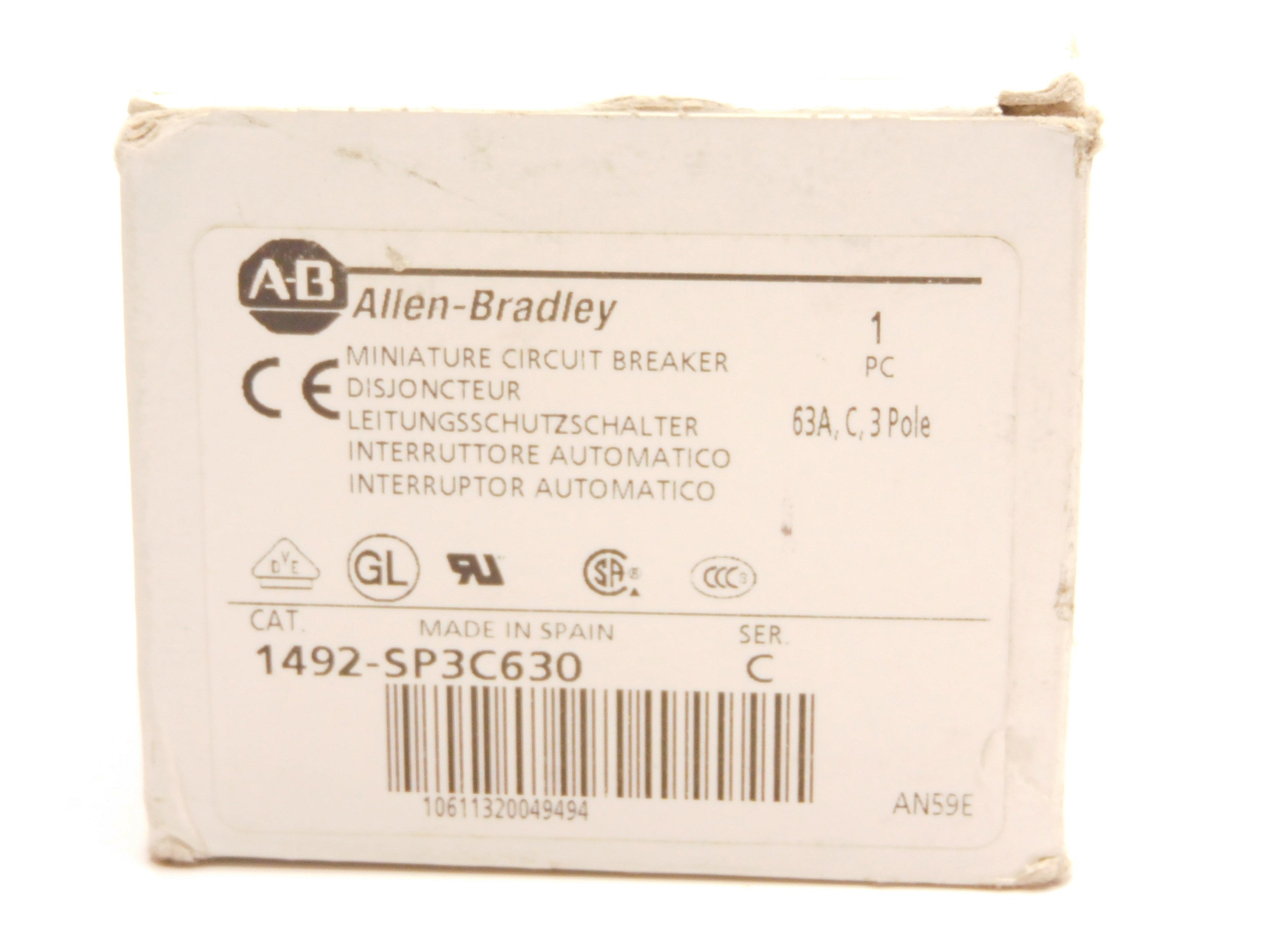 ALLEN BRADLEY 1492-SP3C630 SER. C 63A 415VAC (WH) NSMP