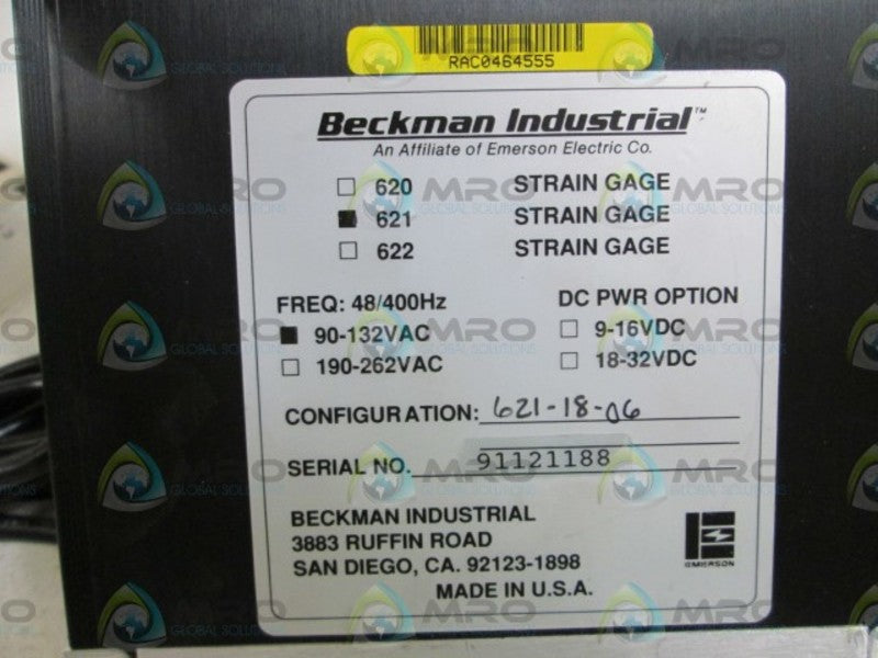 BECKMAN INDUSTRIAL 90-132VAC STRAIN GAGE 621  UNMP